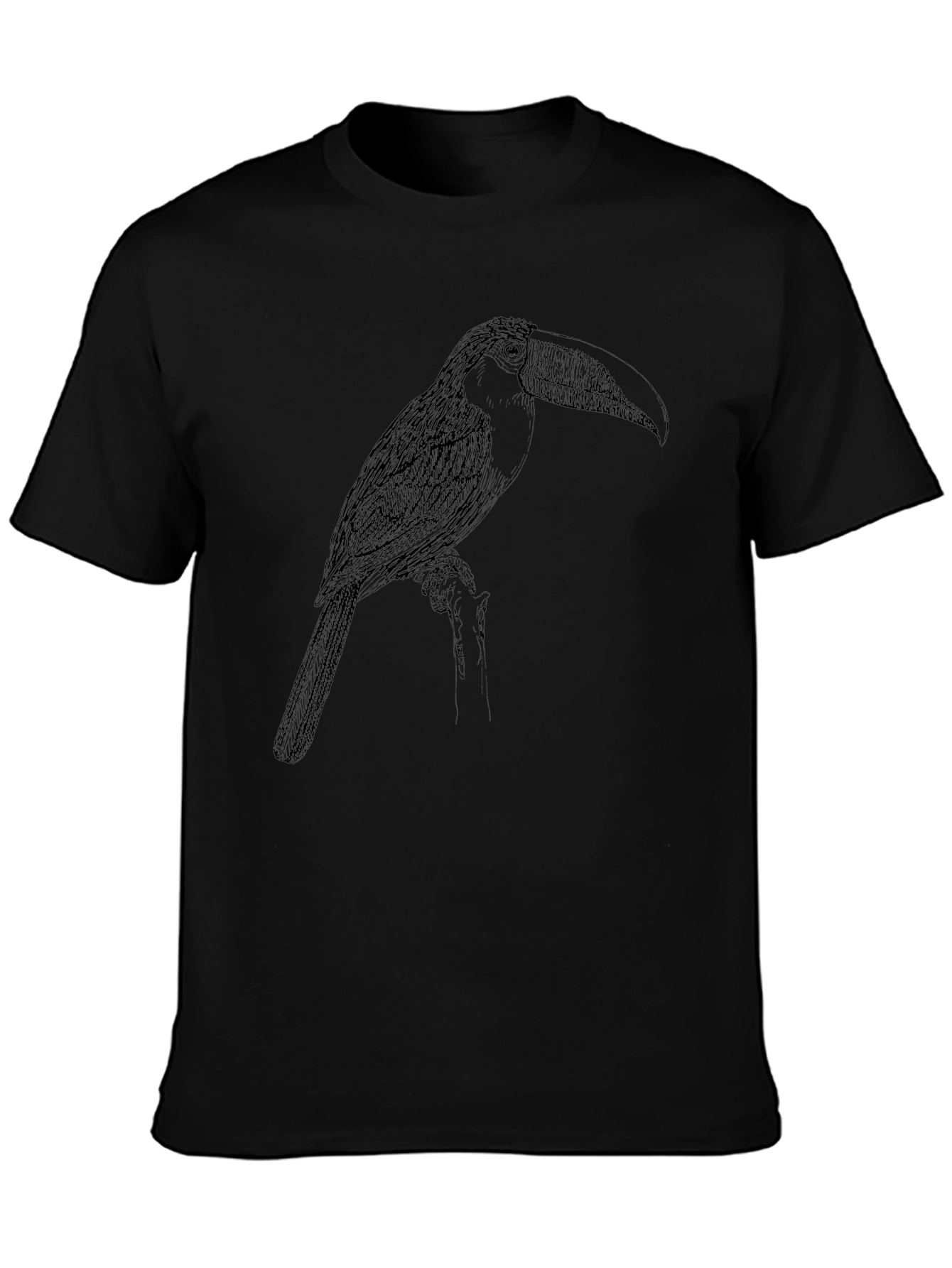 Toucan Graphic Tee - Black Crew Neck