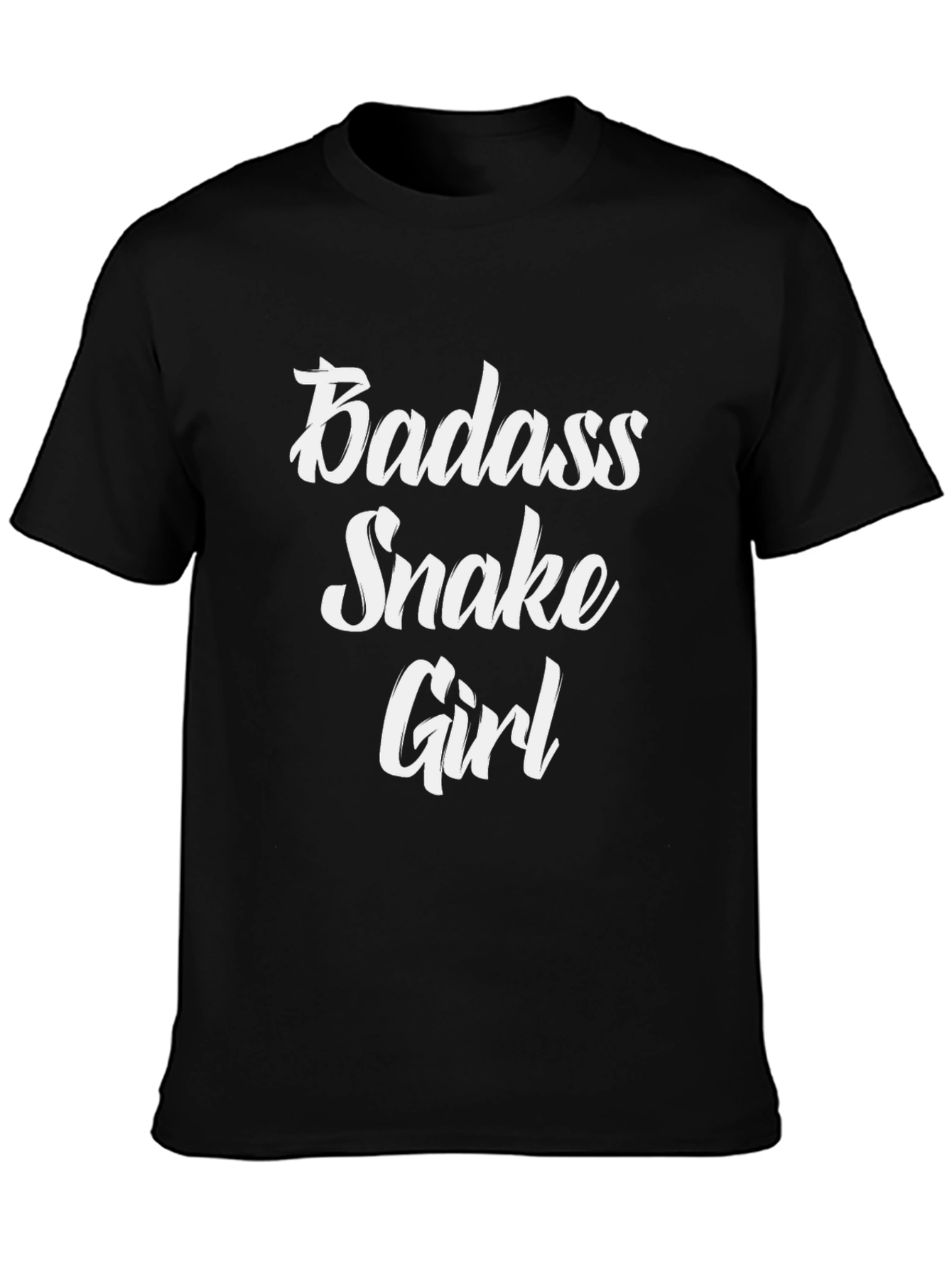 Badass Snake Girl T-Shirt - Black Cotton Tee