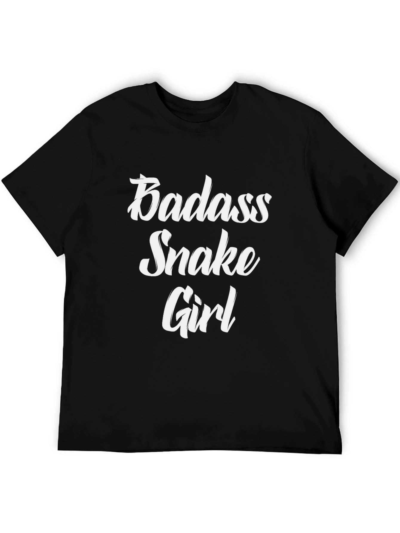 Badass Snake Girl T-Shirt - Black Cotton Tee