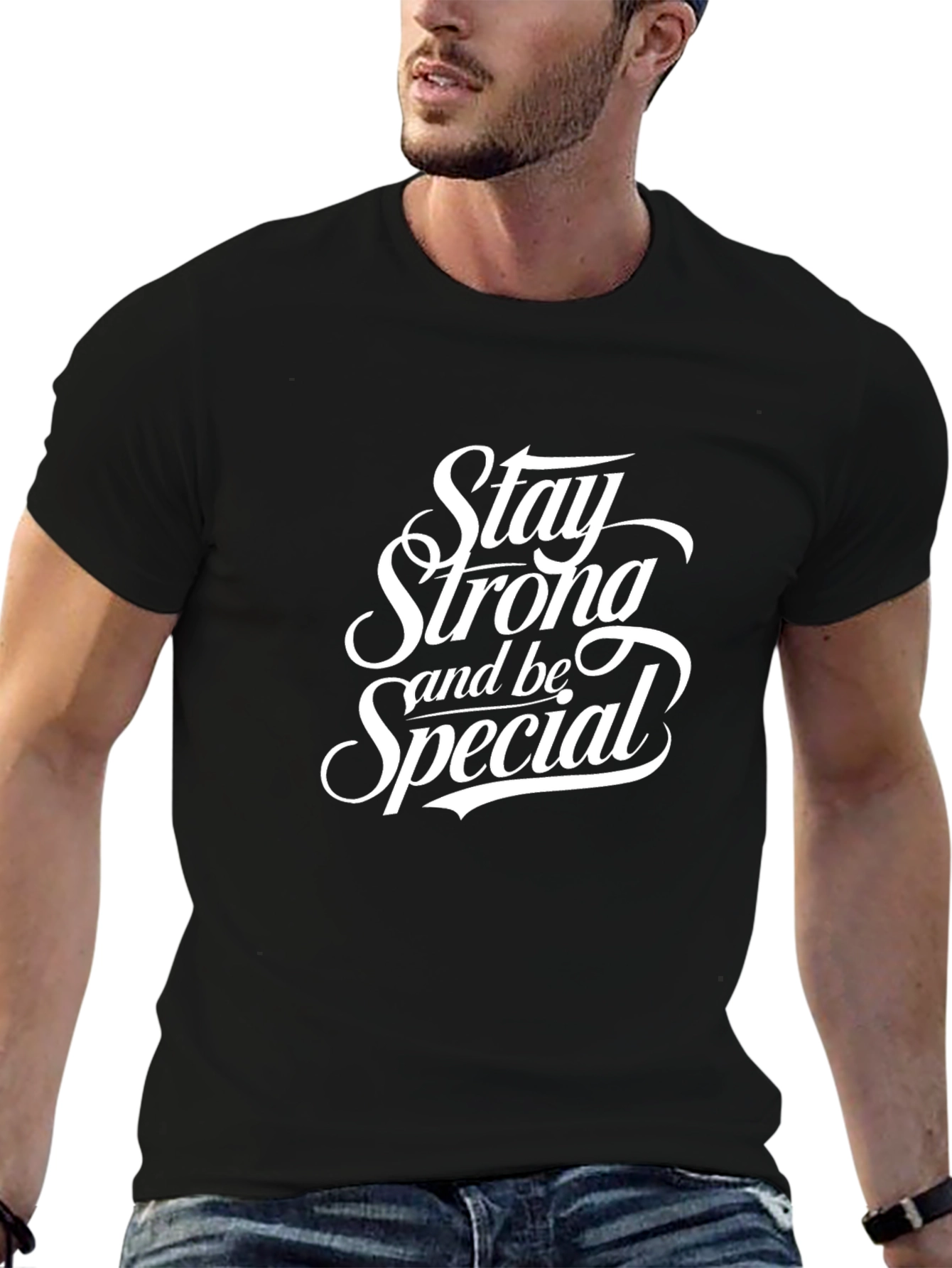 Stay Strong and Be Special Black Tee