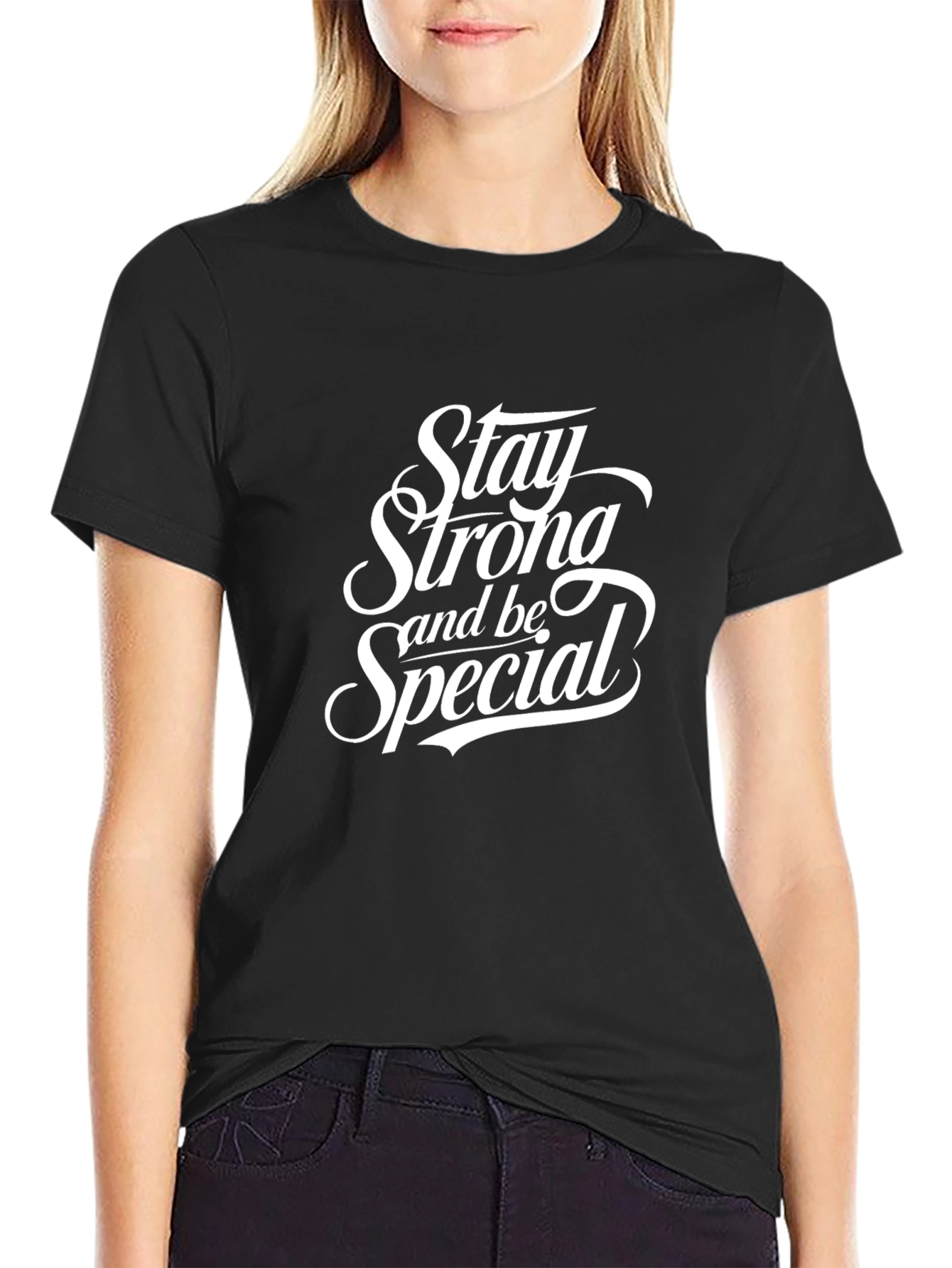 Stay Strong and Be Special Black Tee