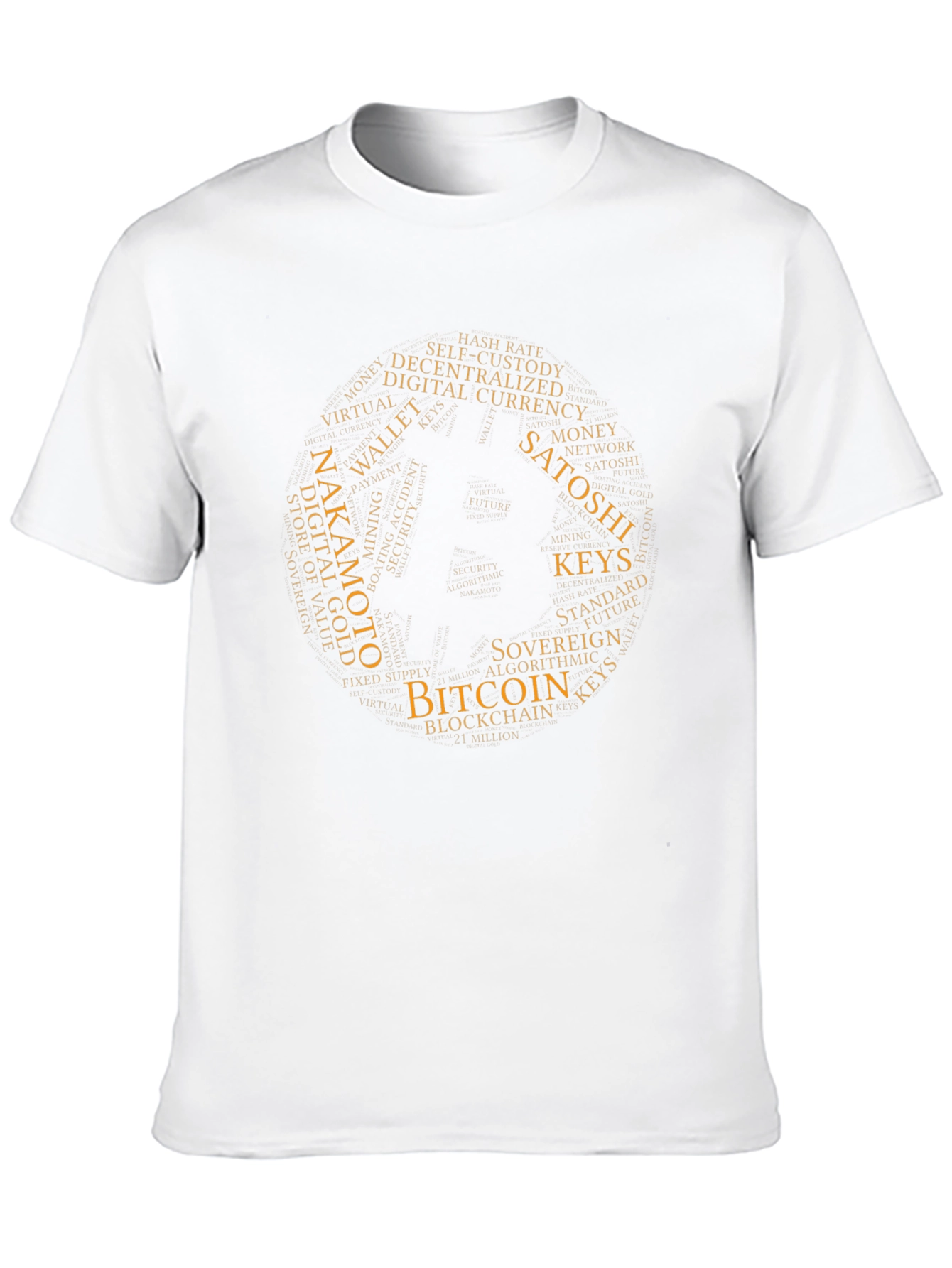Bitcoin Word Cloud T-Shirt - Crypto Tee