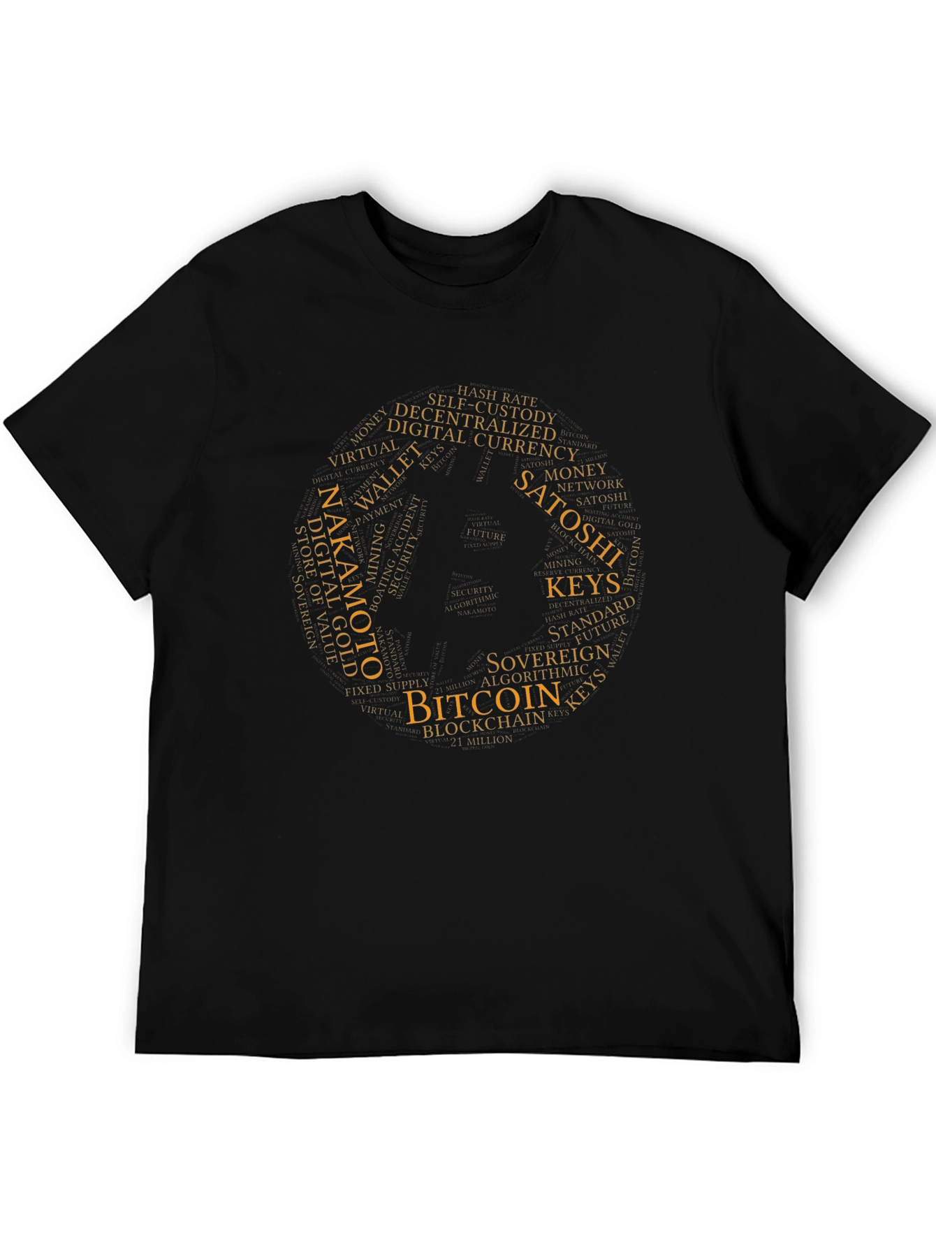 Bitcoin Word Cloud T-Shirt - Crypto Tee