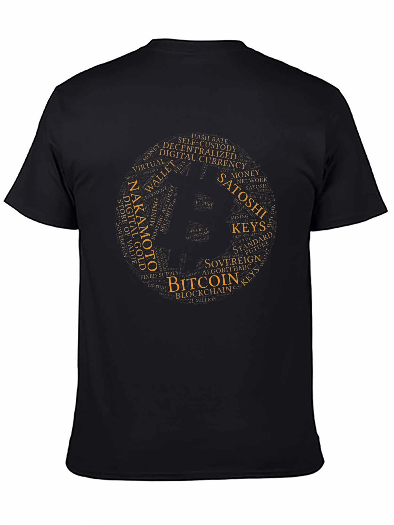 Bitcoin Word Cloud T-Shirt - Crypto Tee