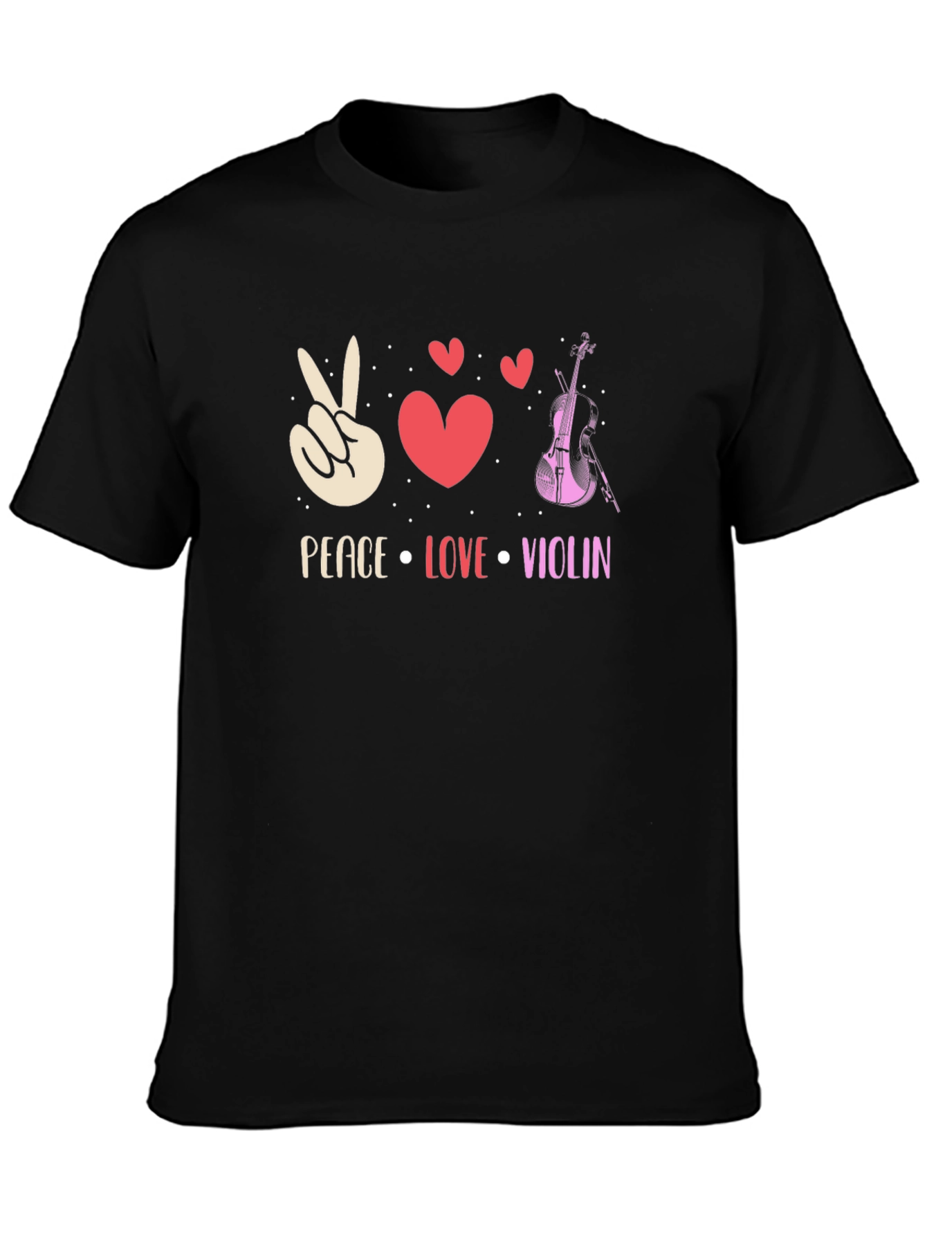 Peace Love Violin Graphic T-Shirt