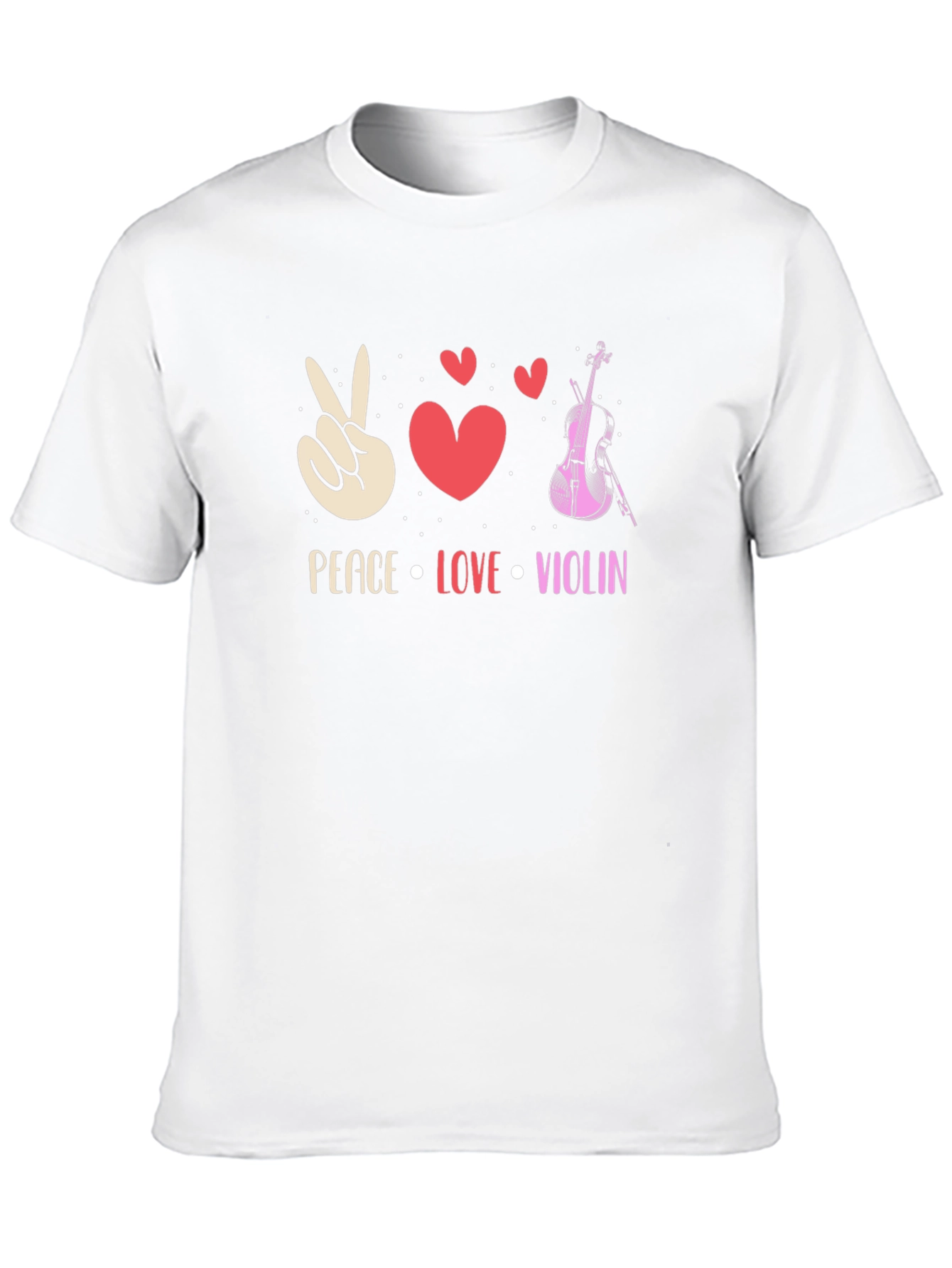 Peace Love Violin Graphic T-Shirt