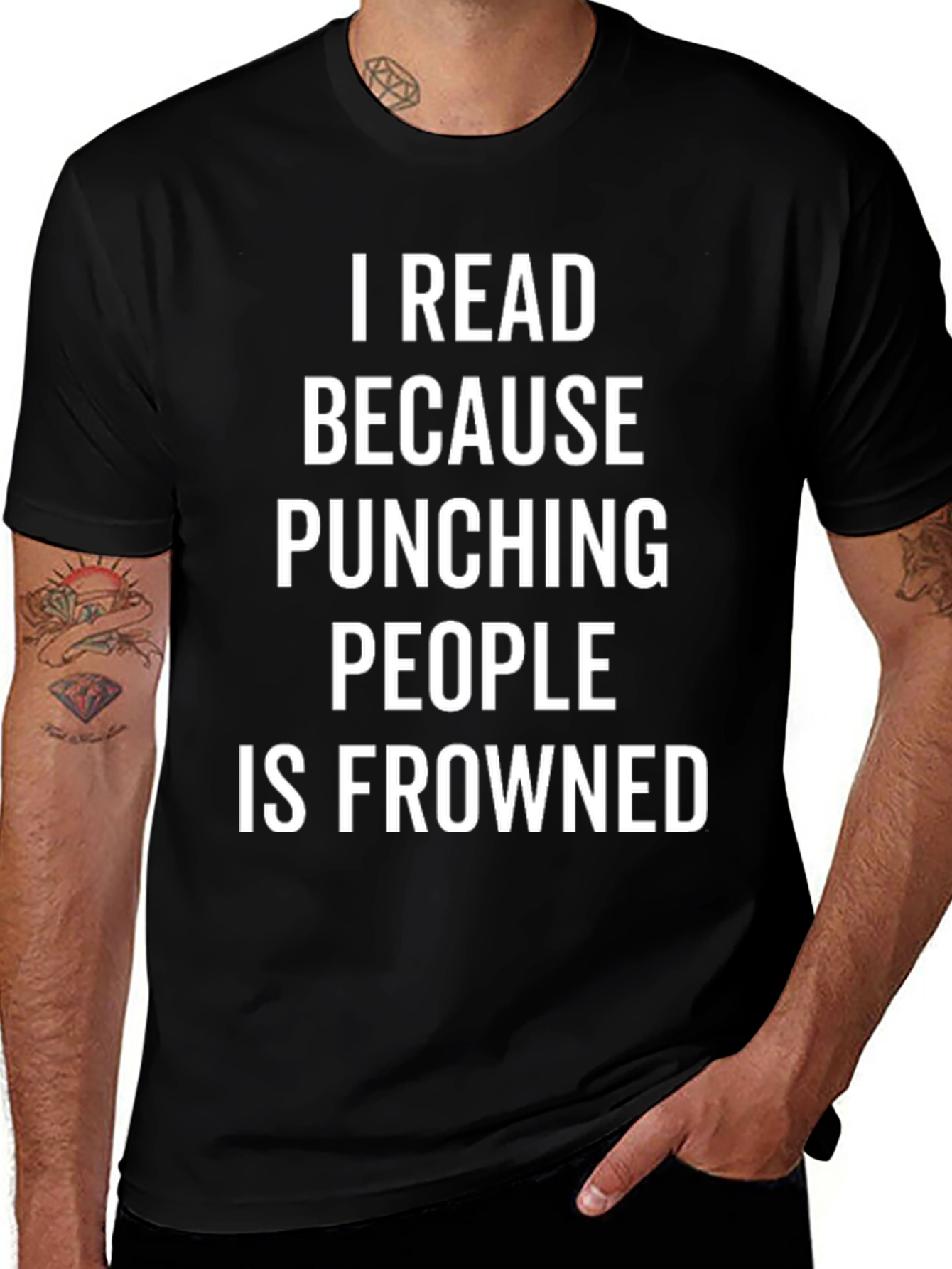 Funny Reader T-Shirt: Because Punching is Frowned Upon