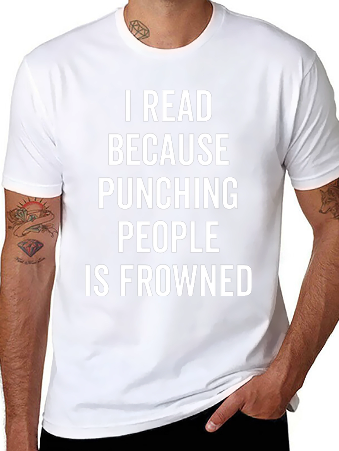 Funny Reader T-Shirt: Because Punching is Frowned Upon