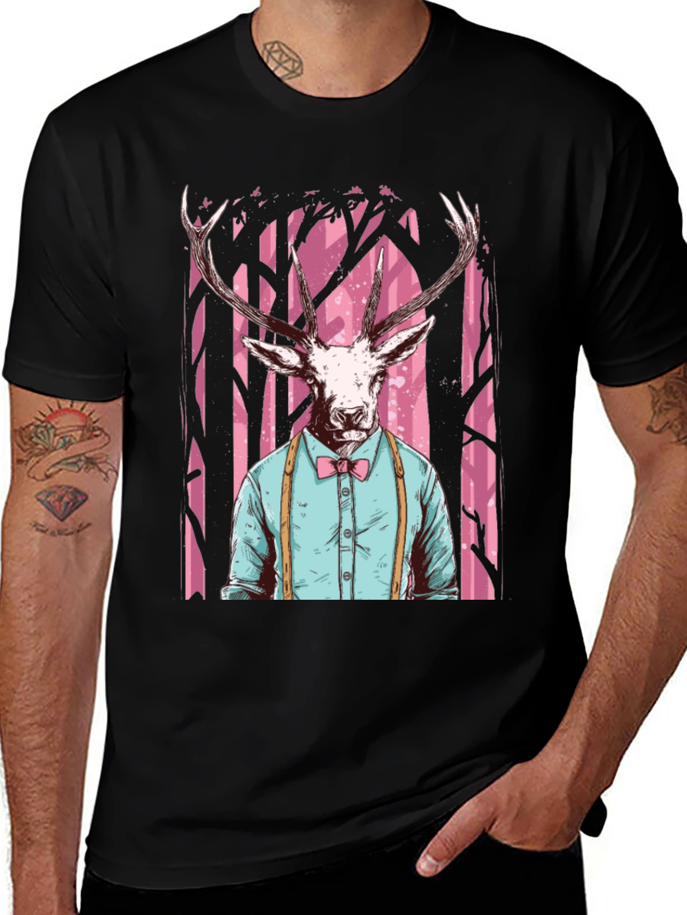Deer in Suit T-Shirt - Unique Graphic Tee