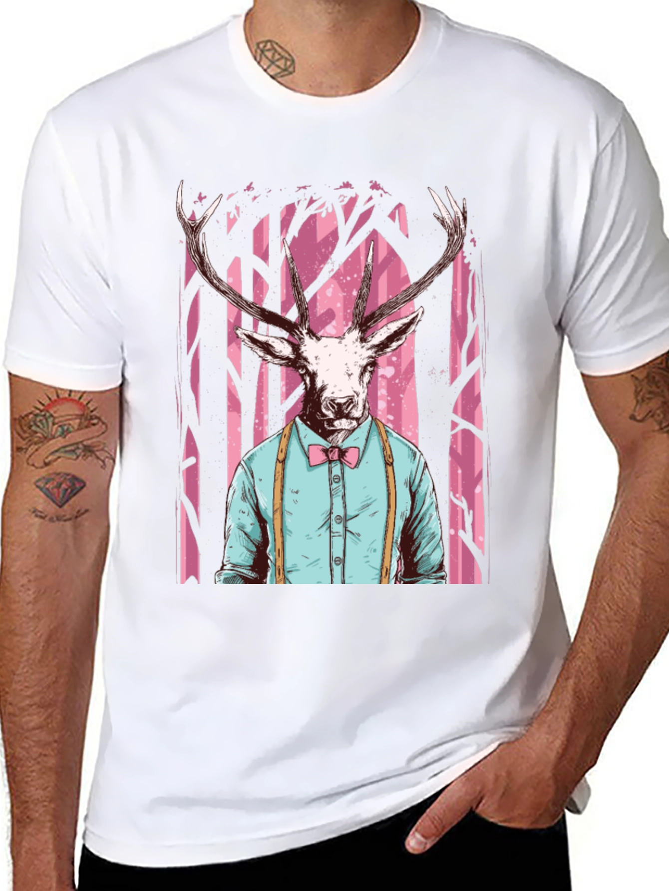 Deer in Suit T-Shirt - Unique Graphic Tee
