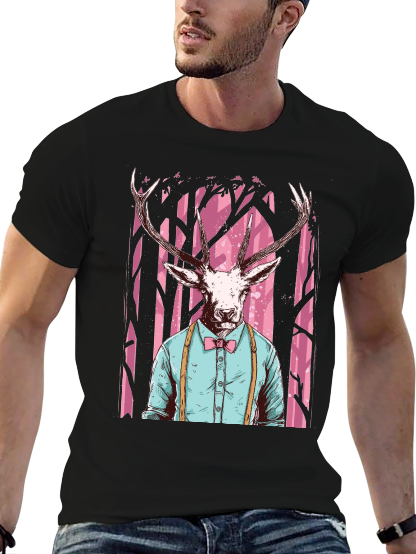 Deer in Suit T-Shirt - Unique Graphic Tee