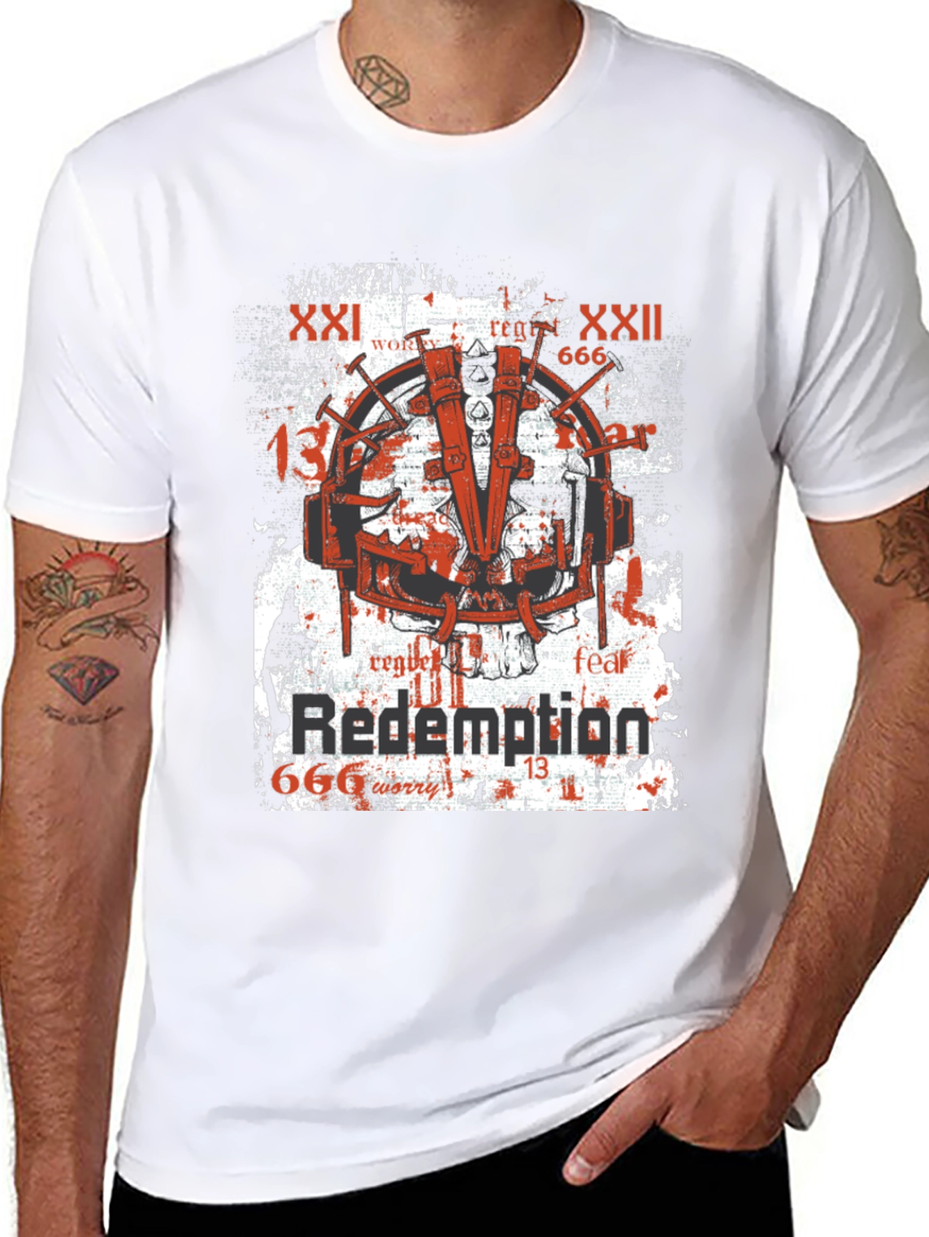 Redemption Graphic Print T-Shirt Grunge Style