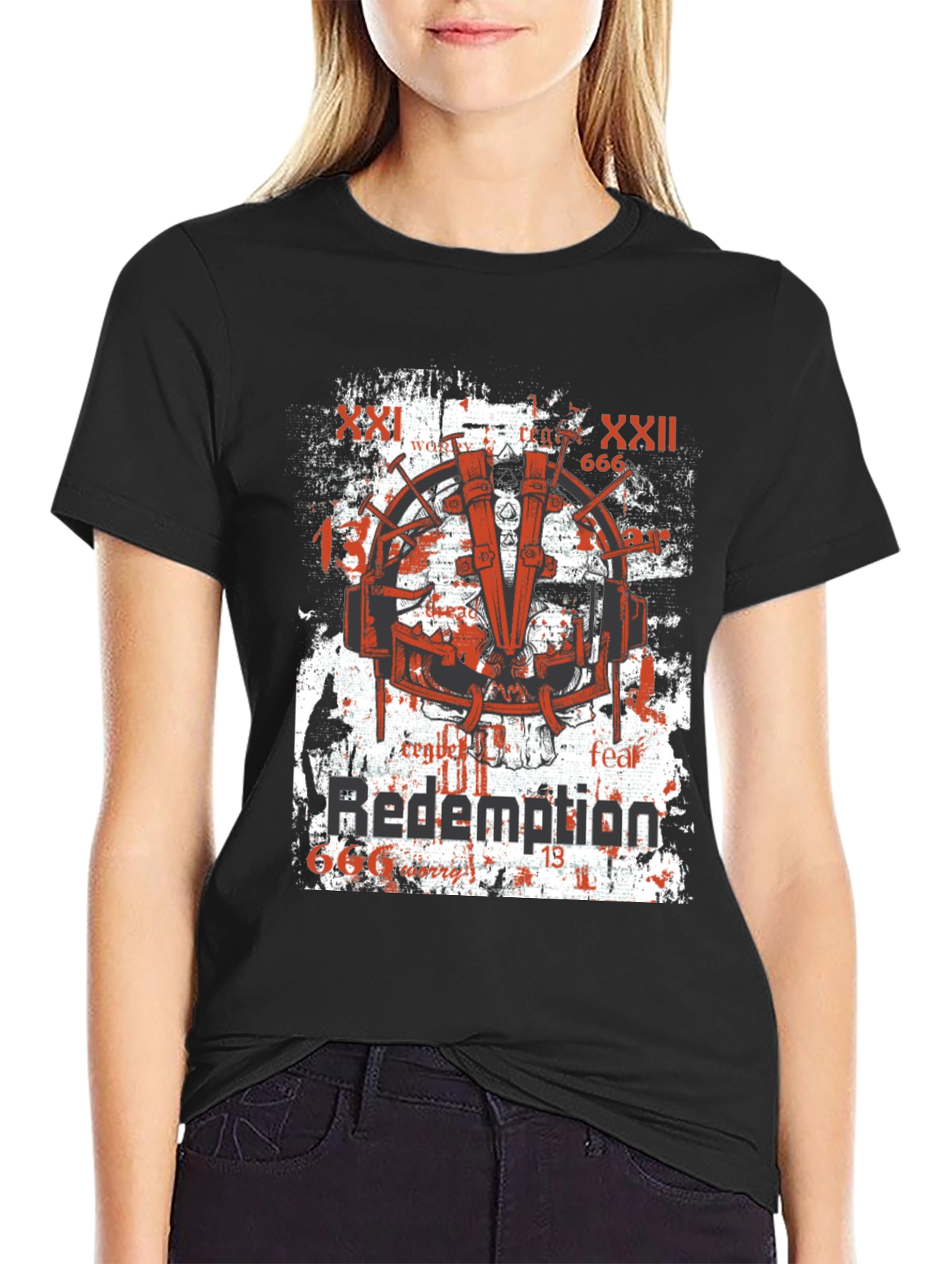 Redemption Graphic Print T-Shirt Grunge Style