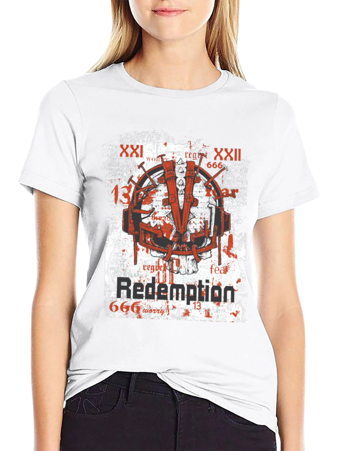 Redemption Graphic Print T-Shirt Grunge Style