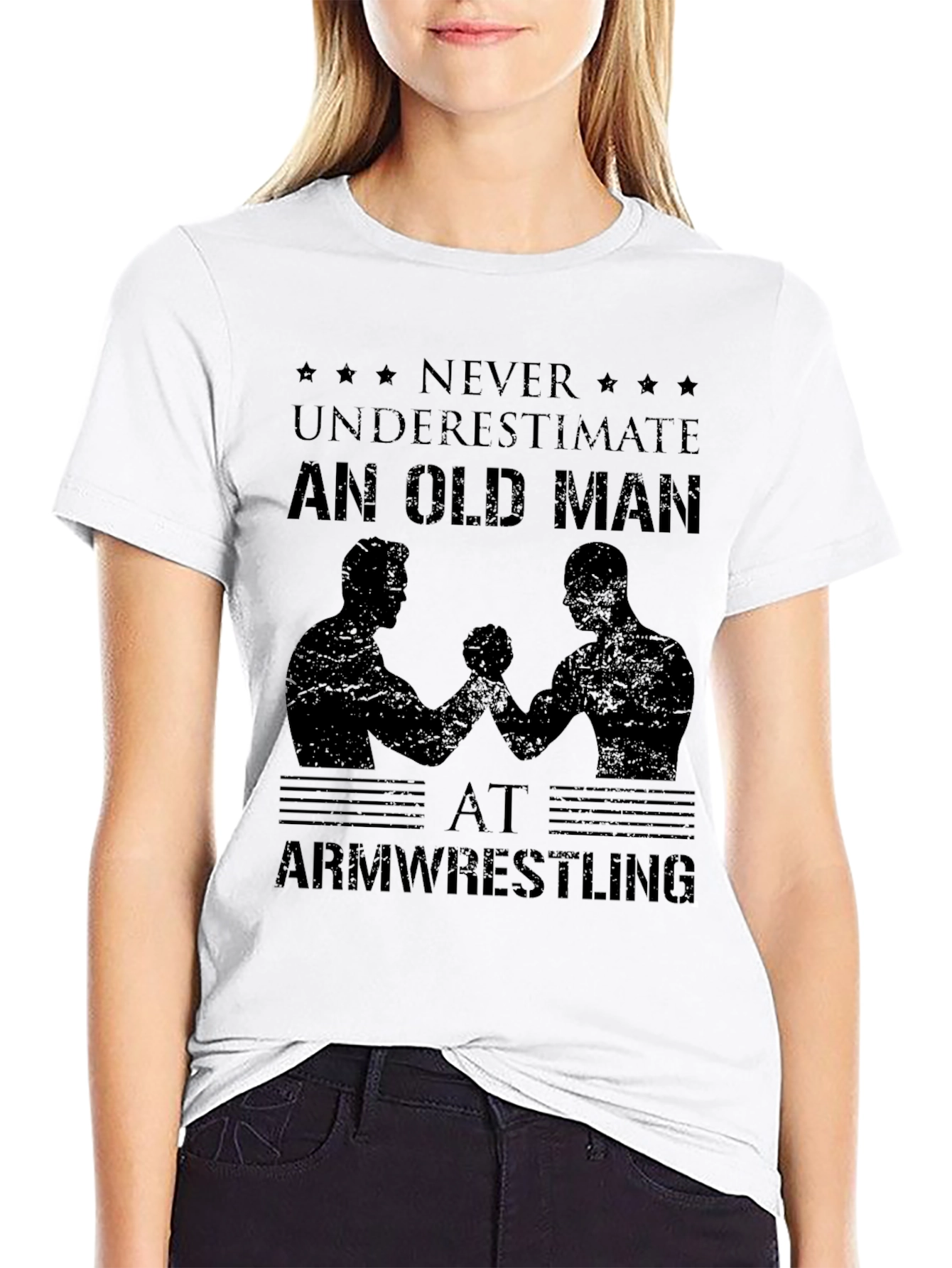 Never Underestimate Old Man Arm Wrestling T-Shirt
