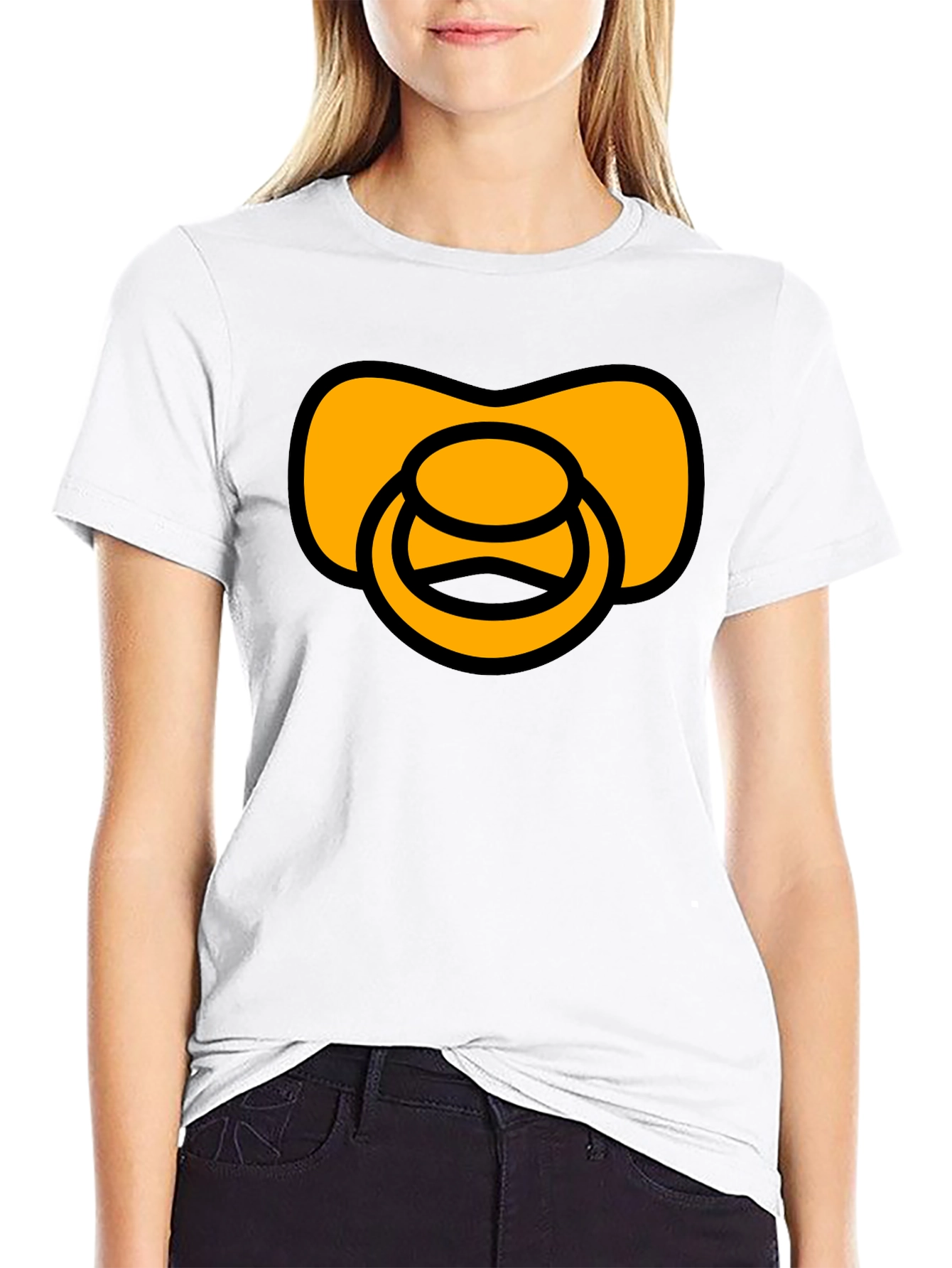 Pacifier Graphic T-Shirt - Black Casual Tee