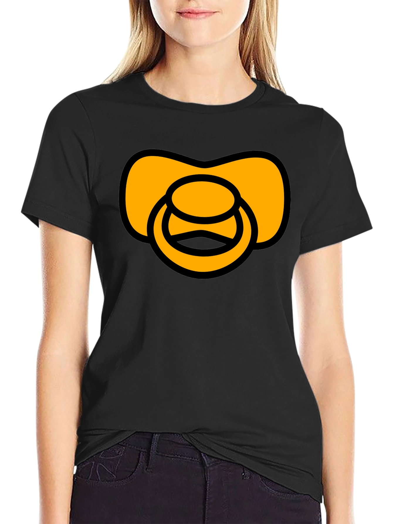 Pacifier Graphic T-Shirt - Black Casual Tee