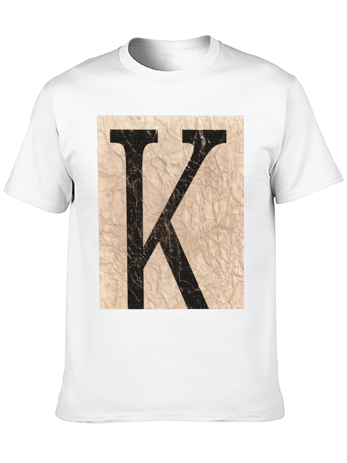 Letter K Graphic Print Black T-Shirt
