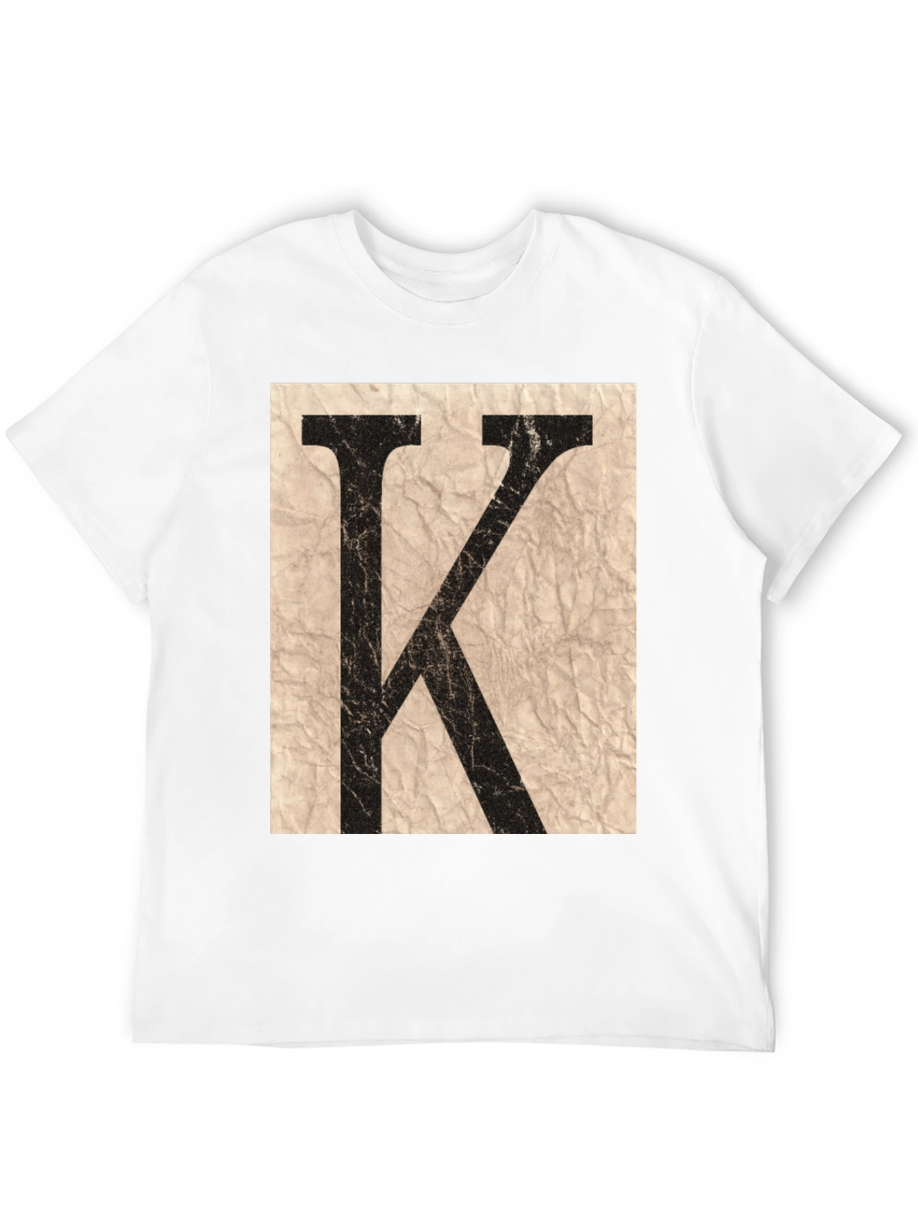 Letter K Graphic Print Black T-Shirt