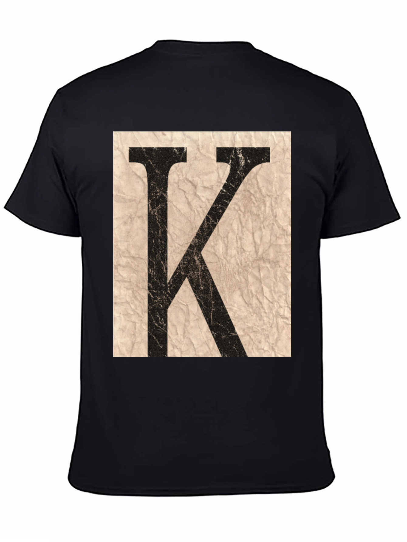 Letter K Graphic Print Black T-Shirt