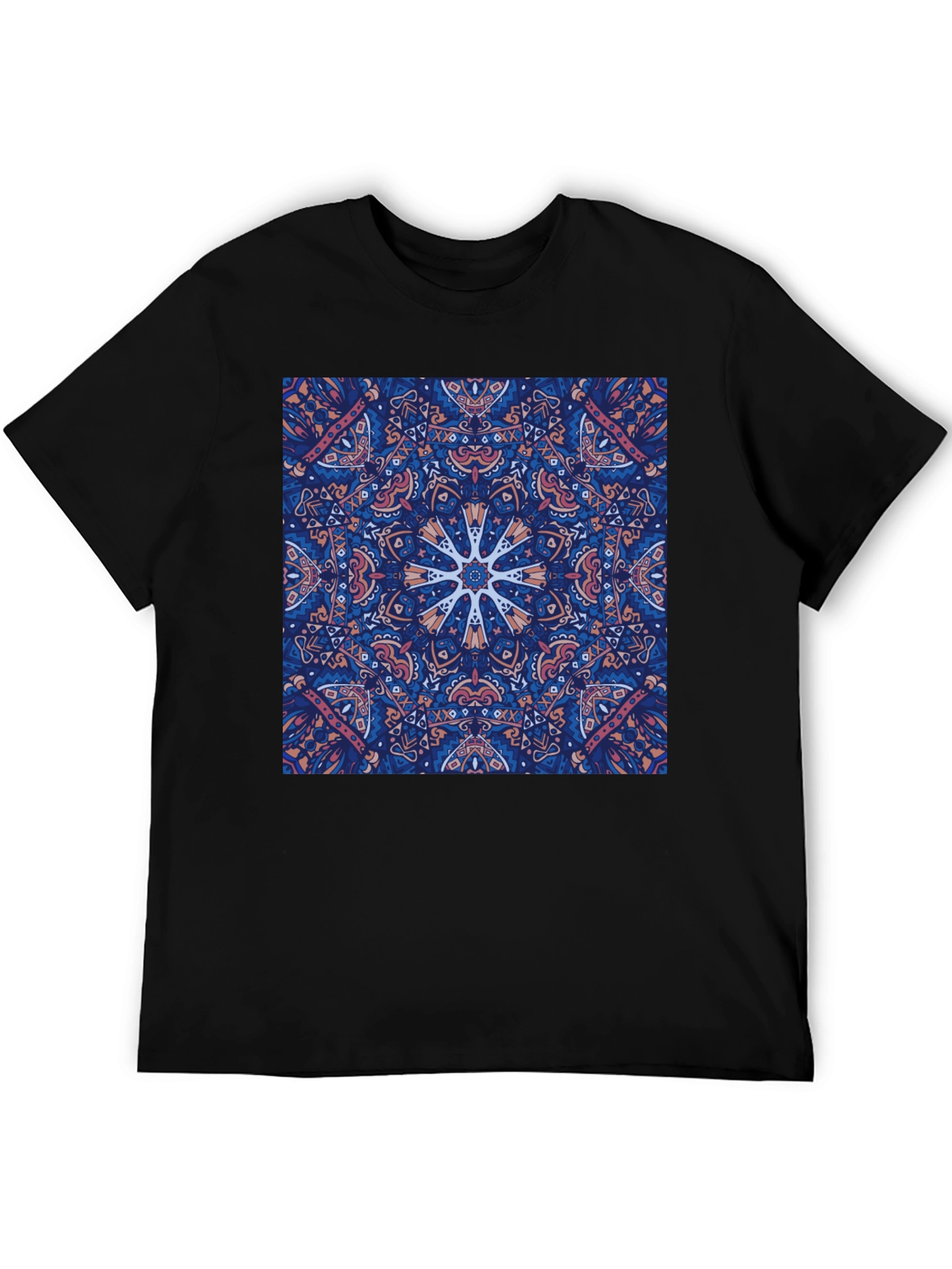Boho Mandala Graphic Black T-Shirt