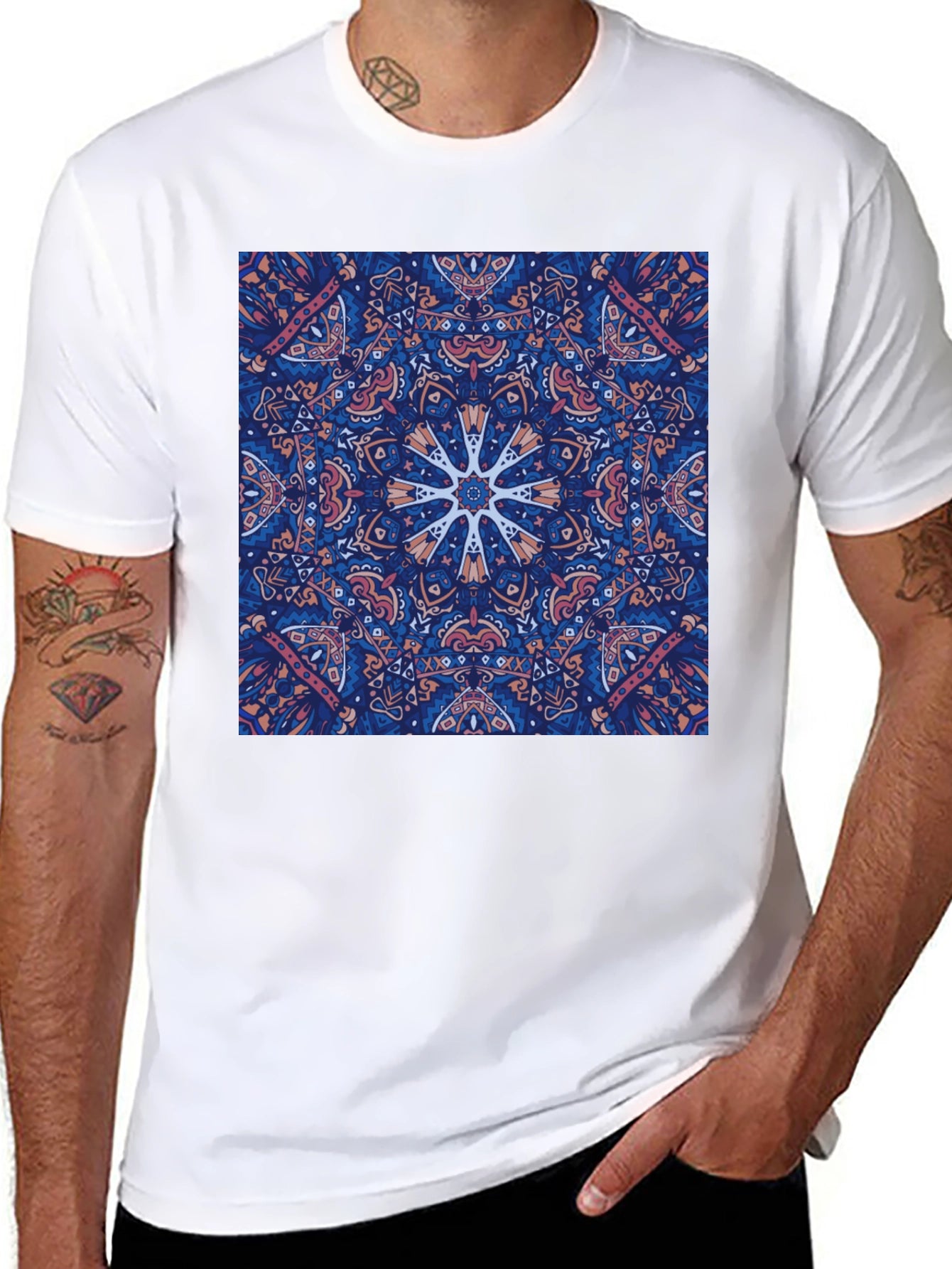 Boho Mandala Graphic Black T-Shirt