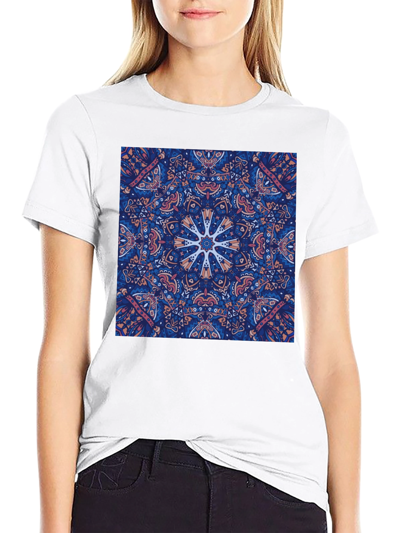 Boho Mandala Graphic Black T-Shirt