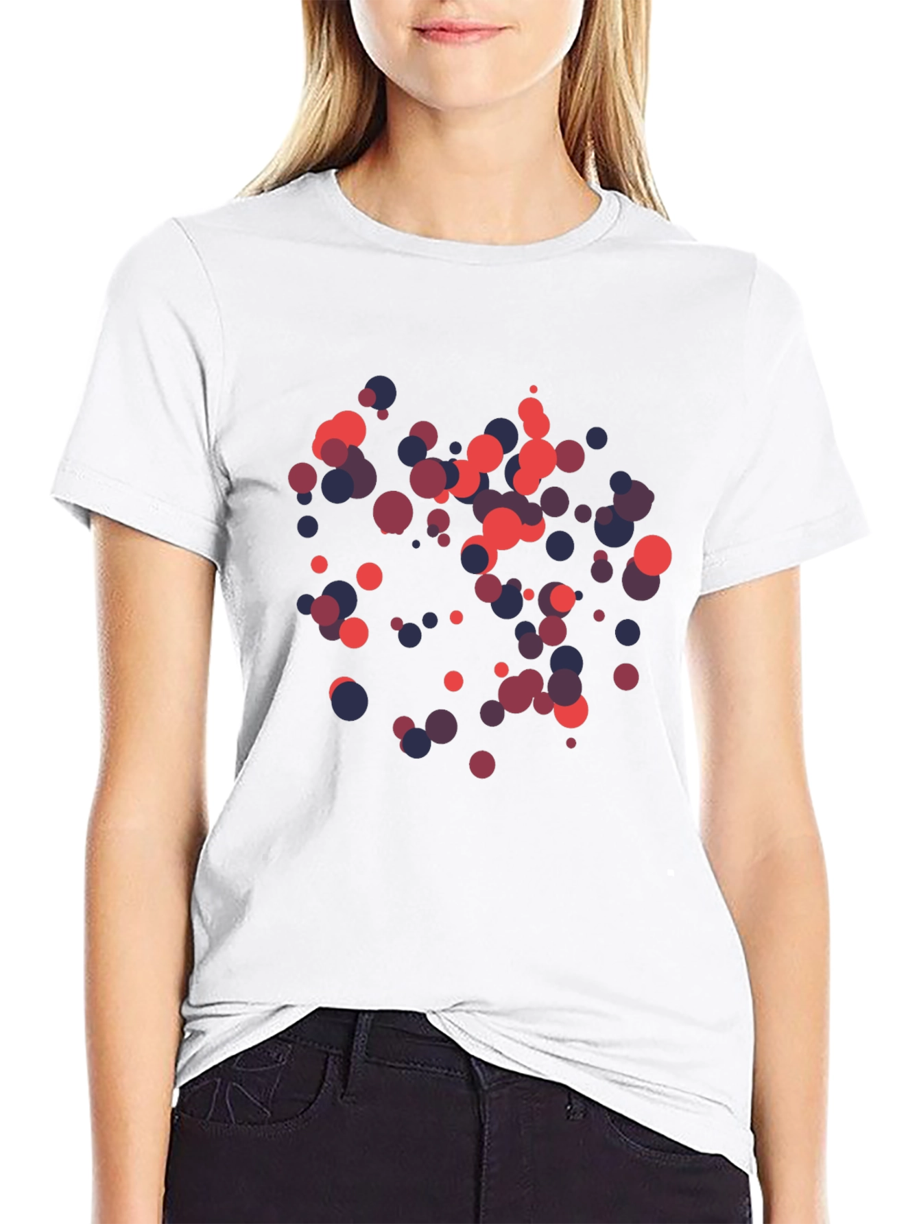 Abstract Dots Black Graphic Tee