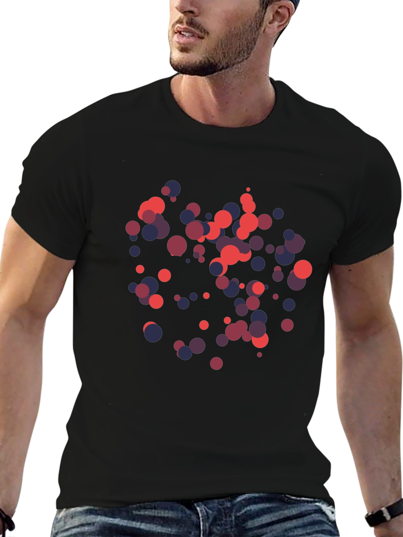Abstract Dots Black Graphic Tee