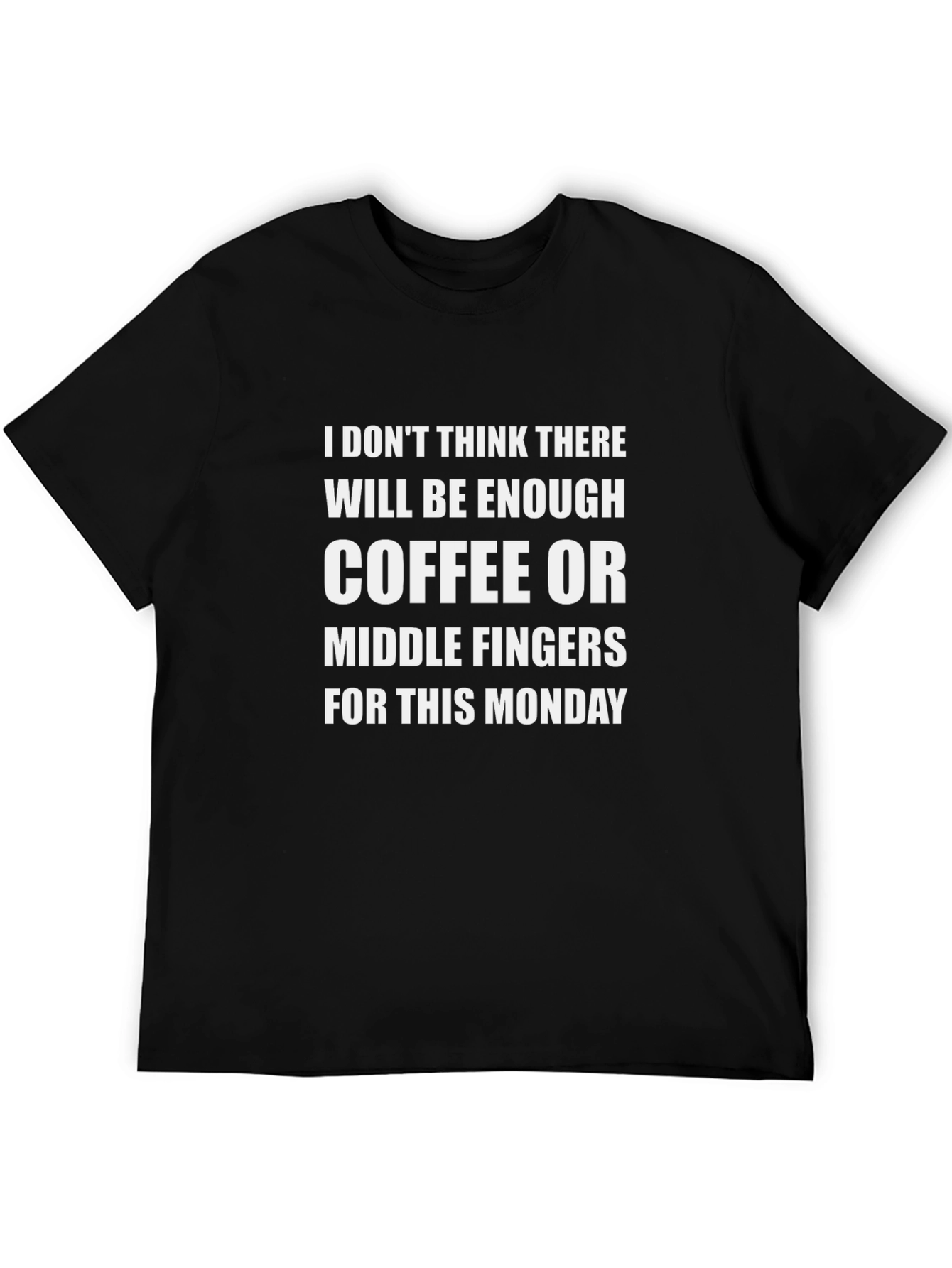 Funny Monday Coffee & Middle Finger Graphic T-Shirt