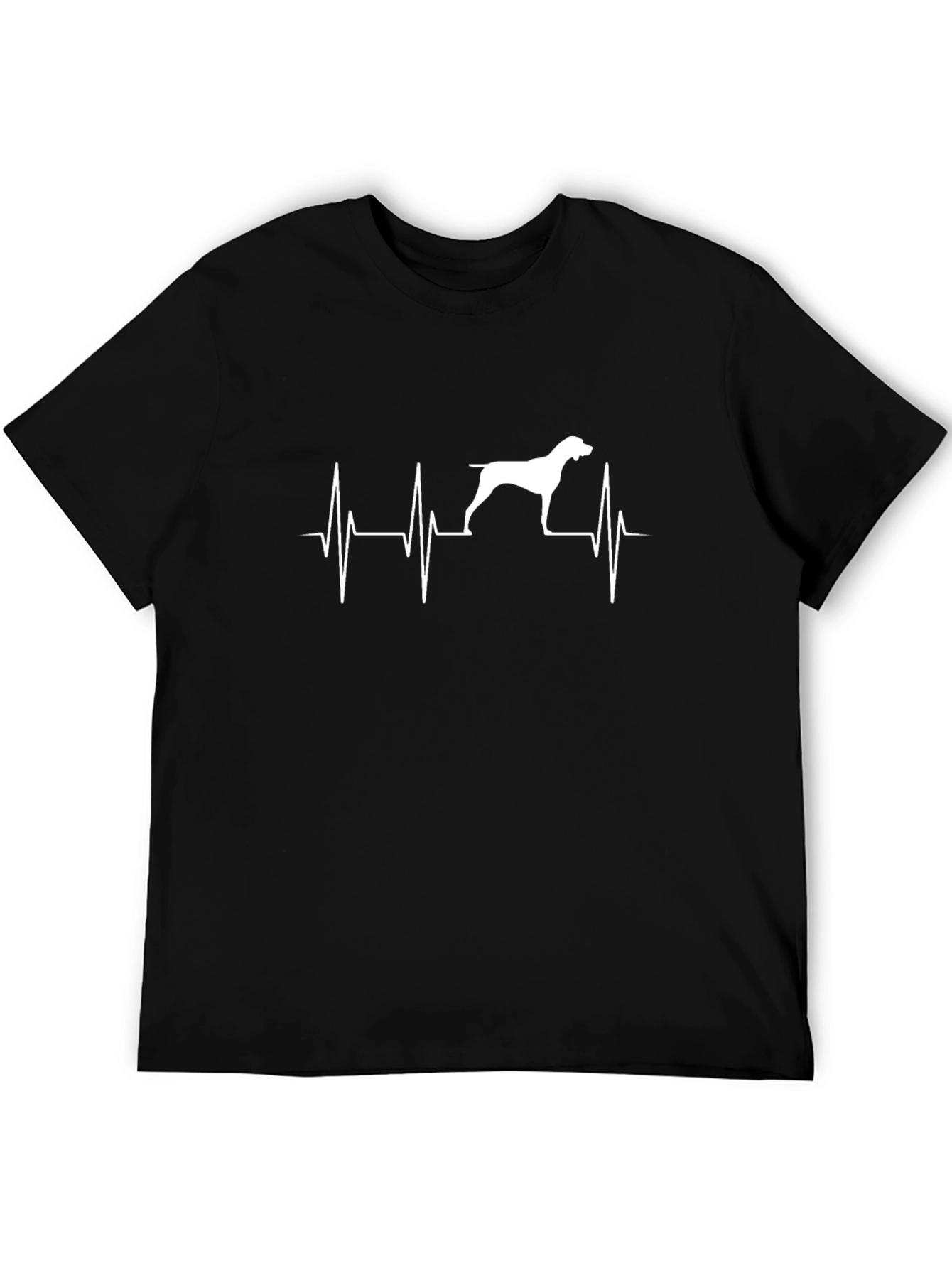 Dog Heartbeat T-Shirt - Black Short Sleeve