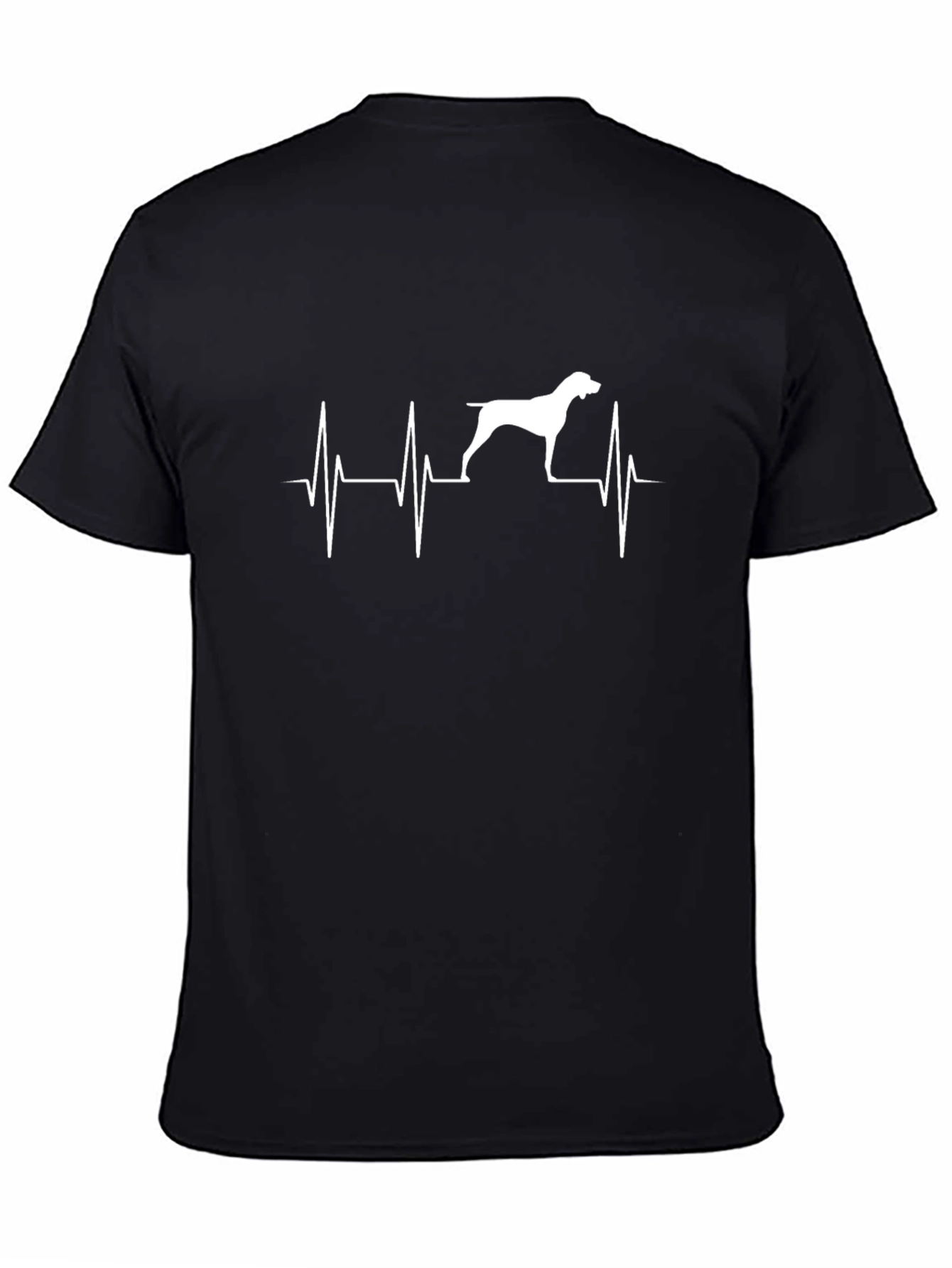 Dog Heartbeat T-Shirt - Black Short Sleeve