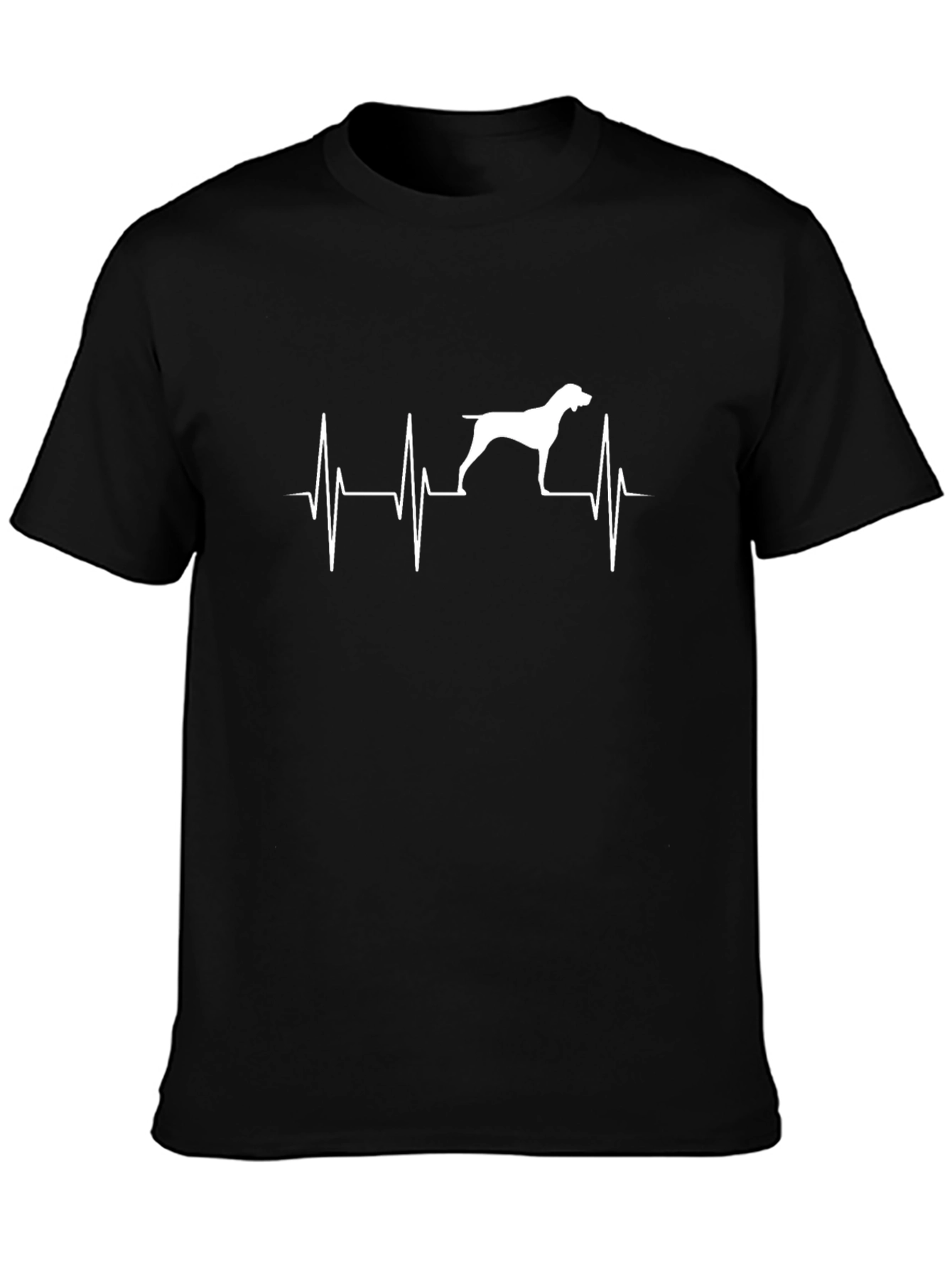 Dog Heartbeat T-Shirt - Black Short Sleeve
