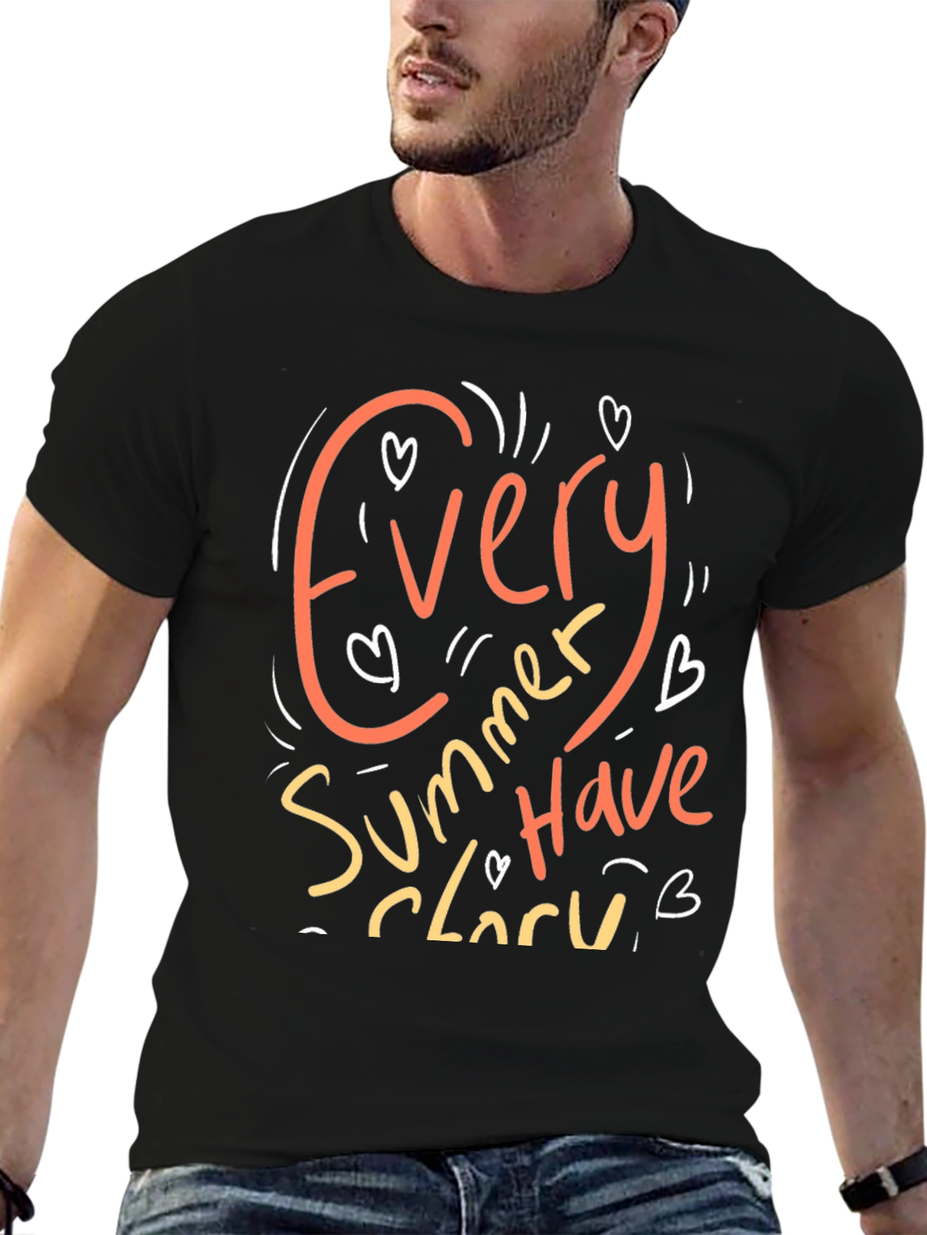 Summer Fun Black Graphic Tee