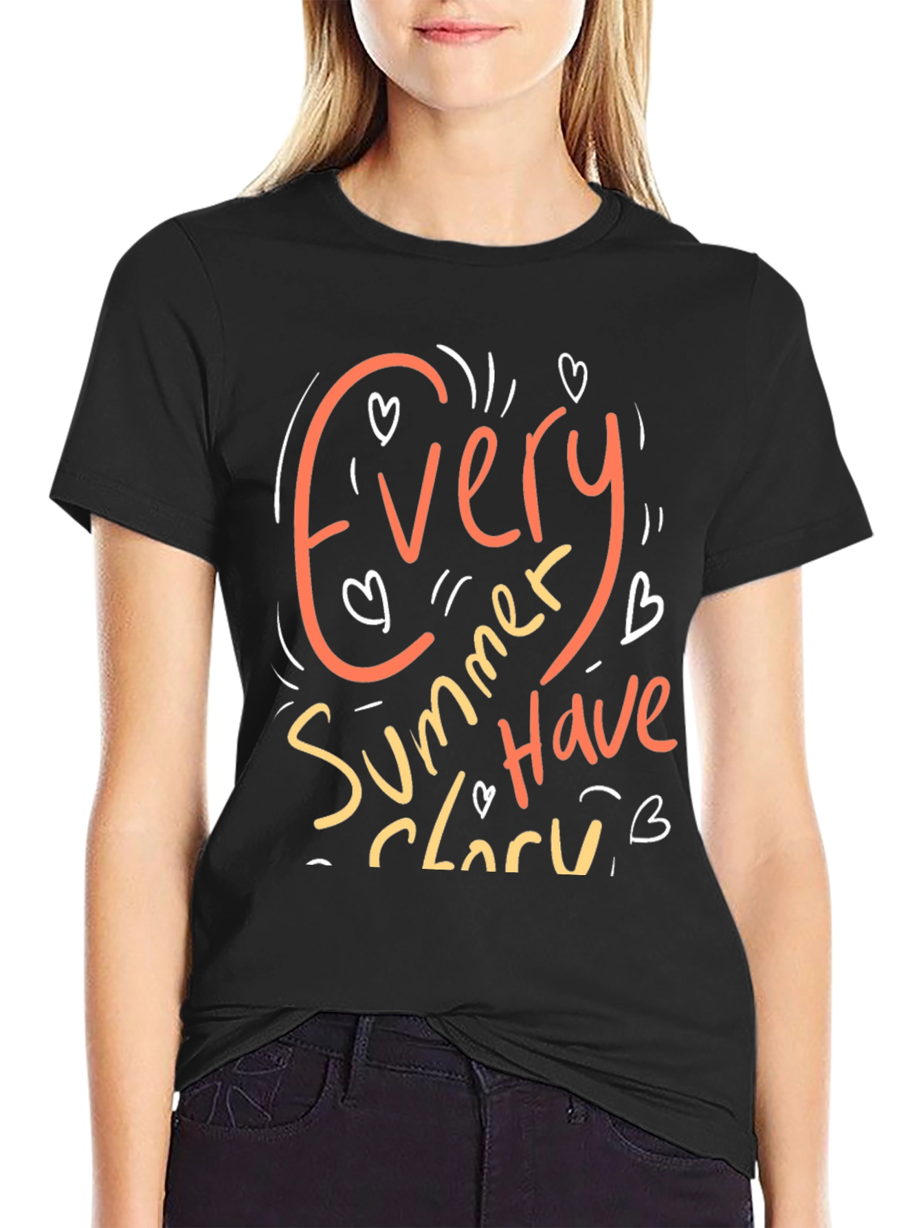 Summer Fun Black Graphic Tee