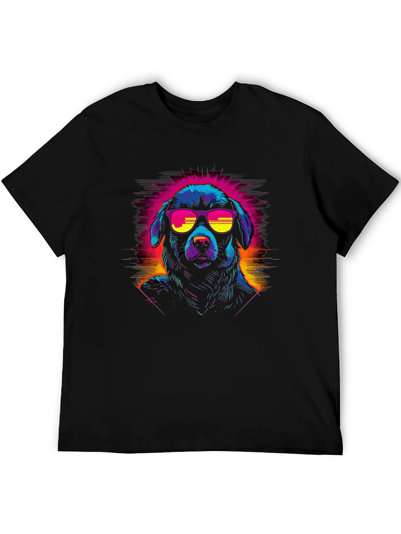 Retro Cool Dog Graphic Tee - Black