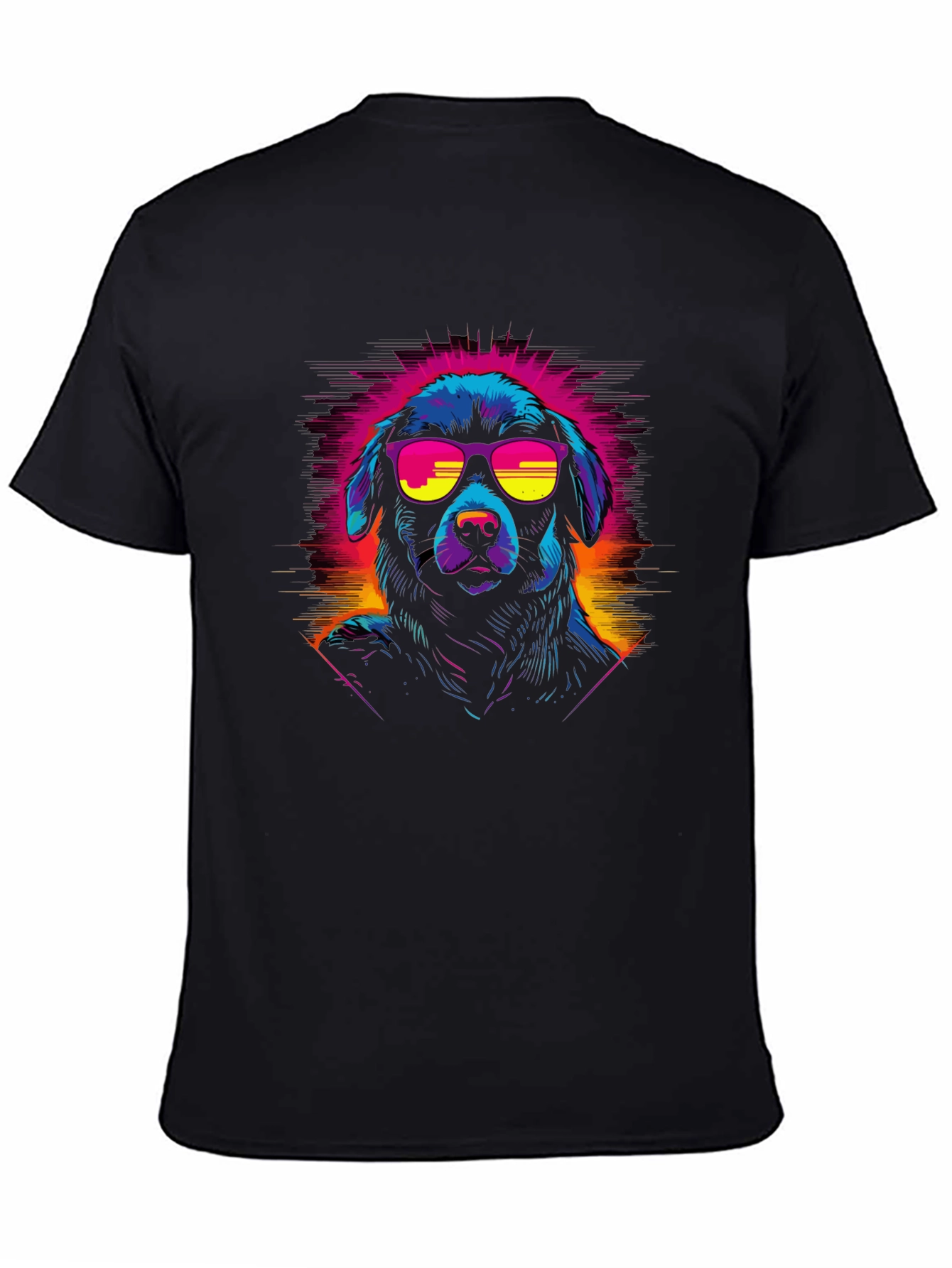 Retro Cool Dog Graphic Tee - Black