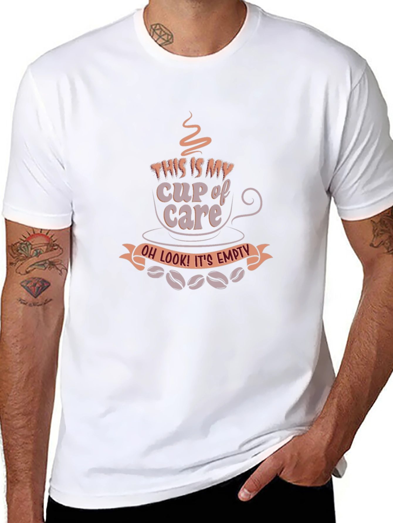 Cup of Care T-Shirt - Sarcastic Coffee Lover Tee
