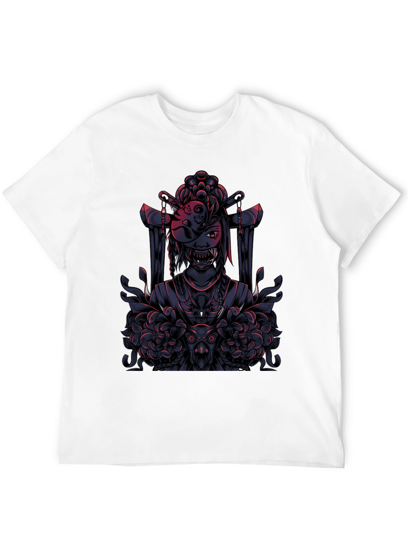 Mystic Geisha Graphic Tee - Dark Anime Style
