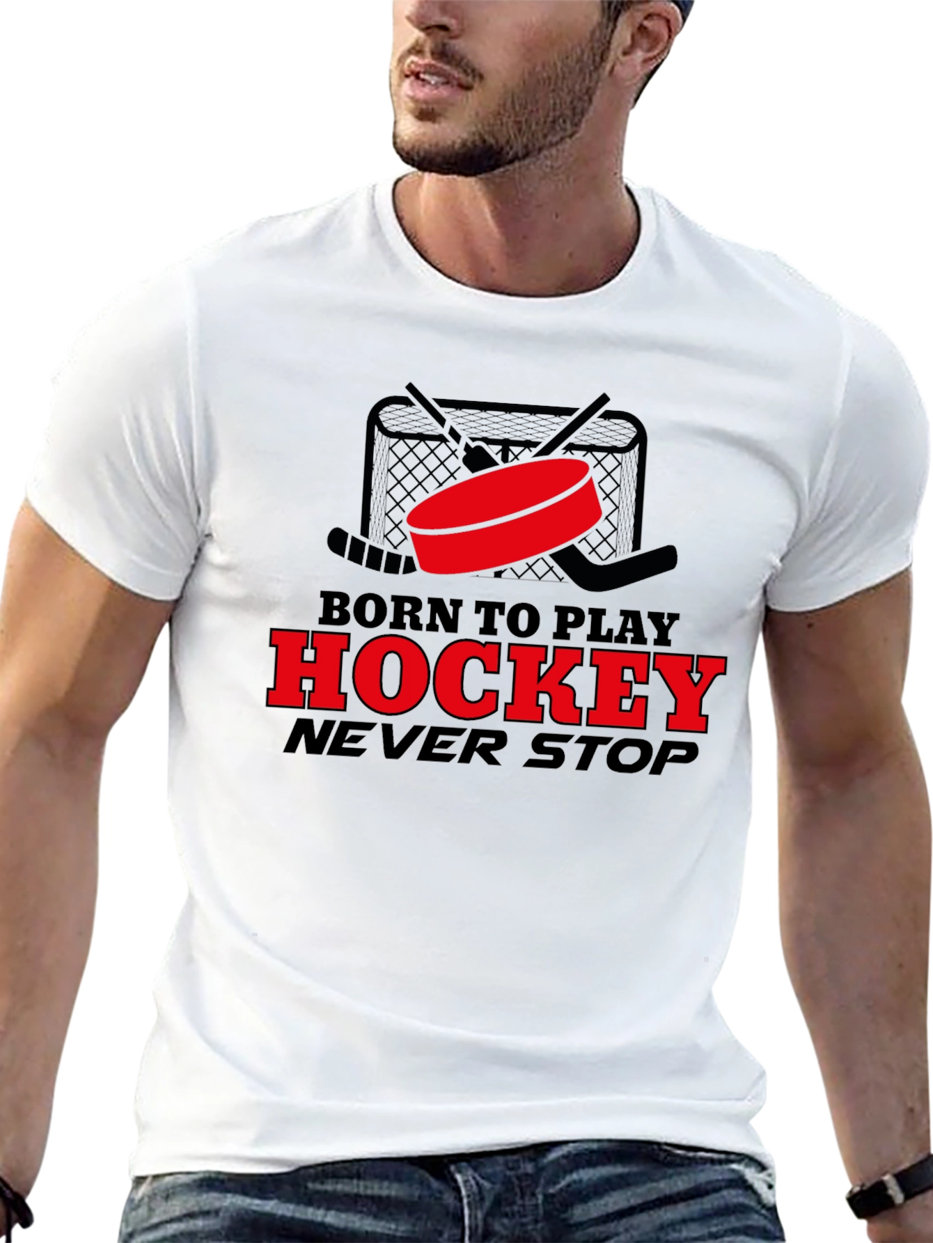 Born to Play Hockey T-Shirt - Never Stop