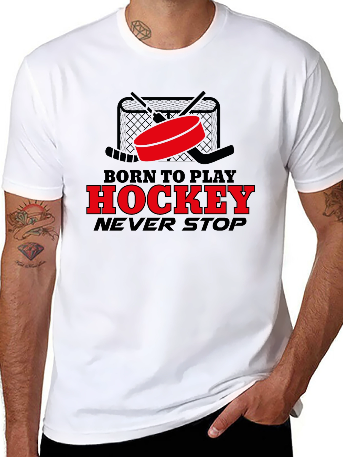 Born to Play Hockey T-Shirt - Never Stop