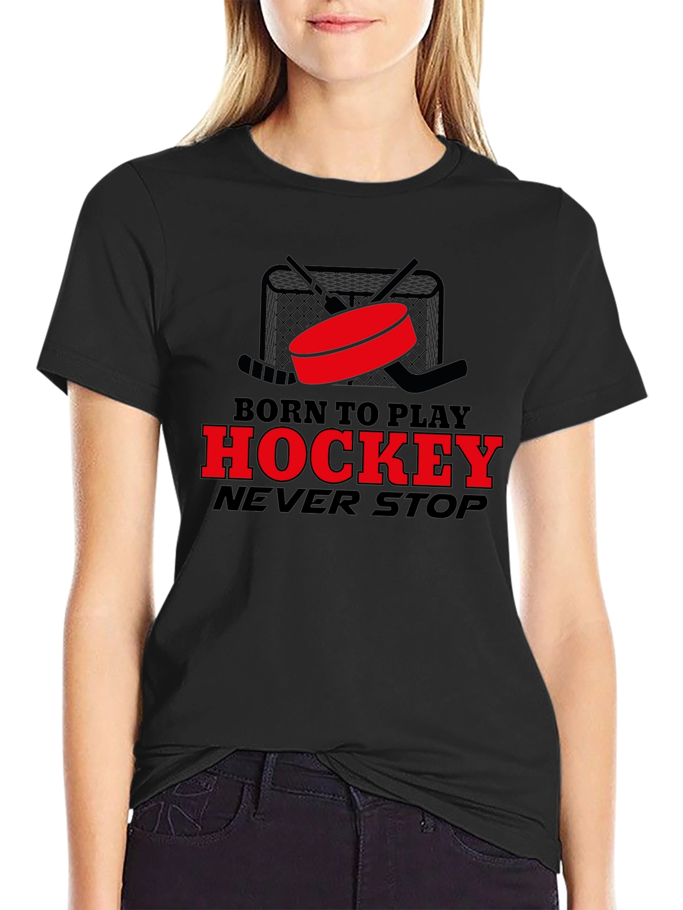 Born to Play Hockey T-Shirt - Never Stop