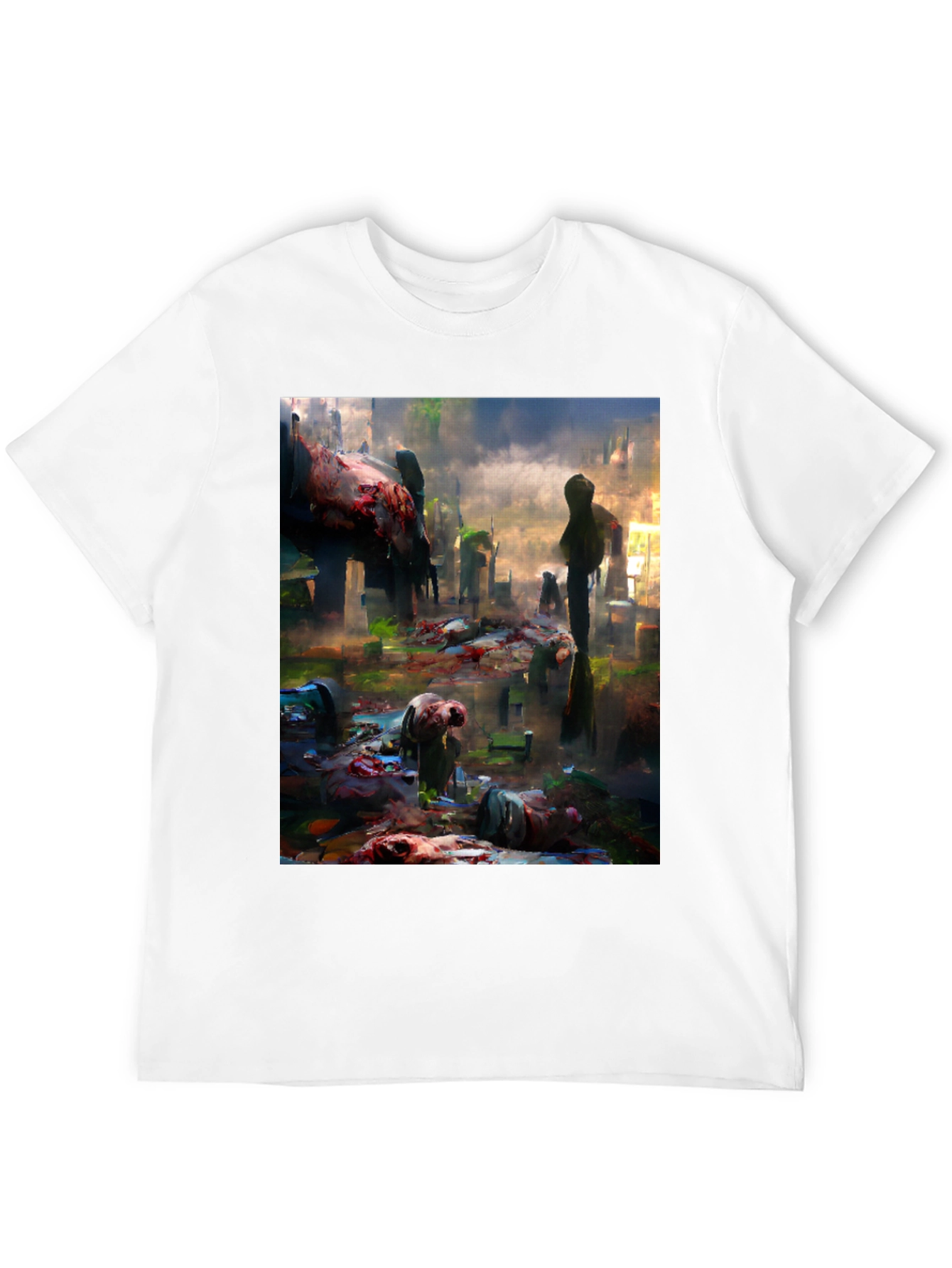 Zombie Graveyard Graphic Tee - Black Cotton T-Shirt