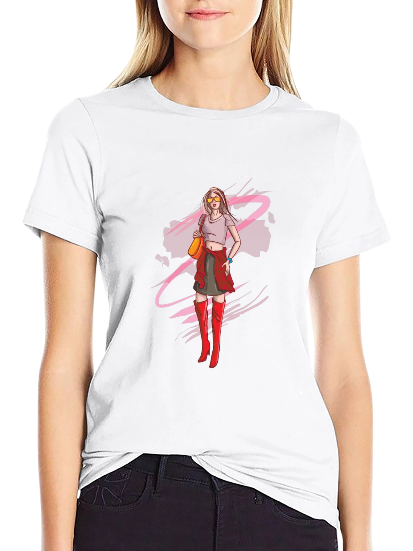 Trendy Woman Graphic Tee - Cool Casual Style