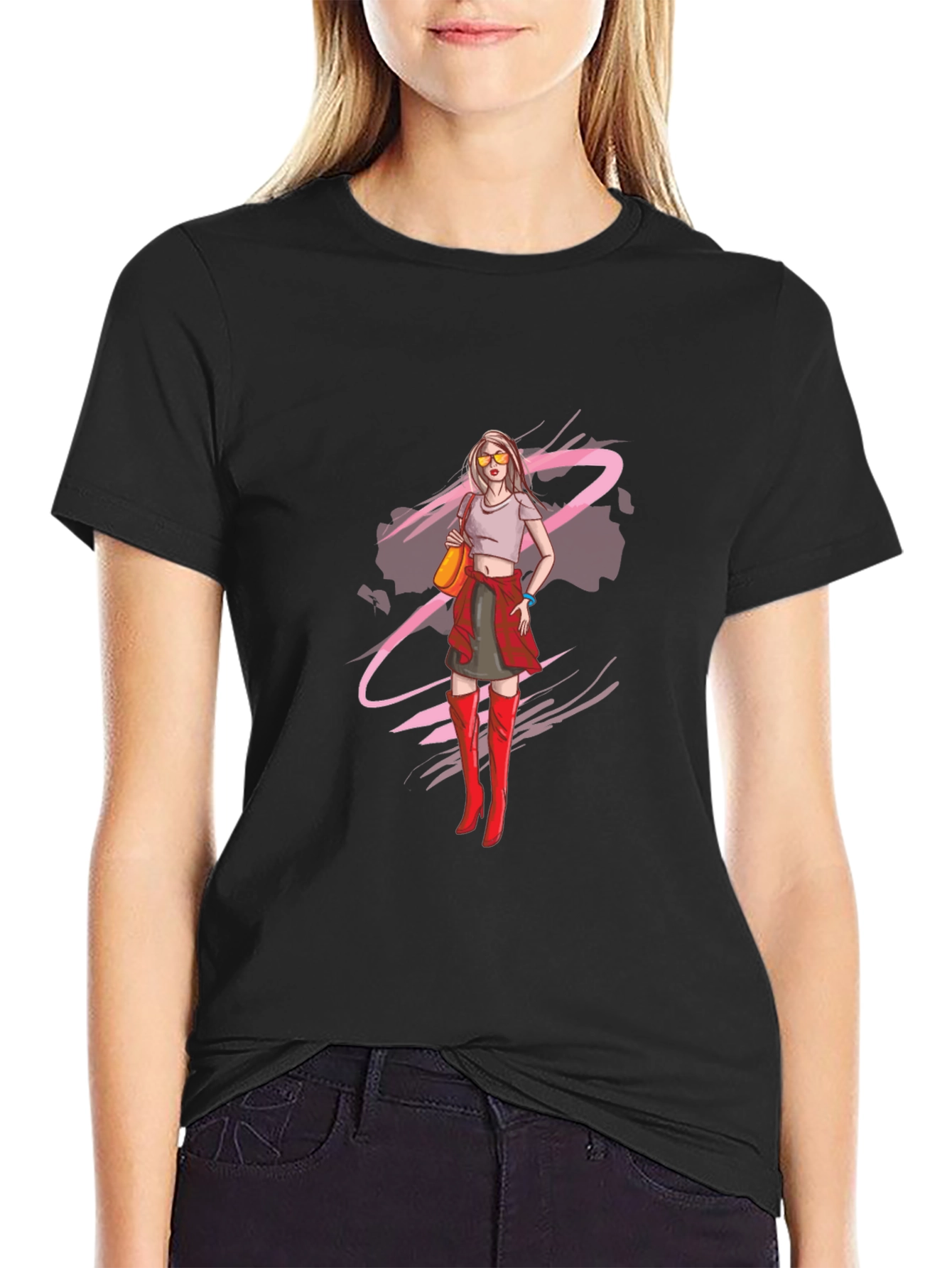 Trendy Woman Graphic Tee - Cool Casual Style