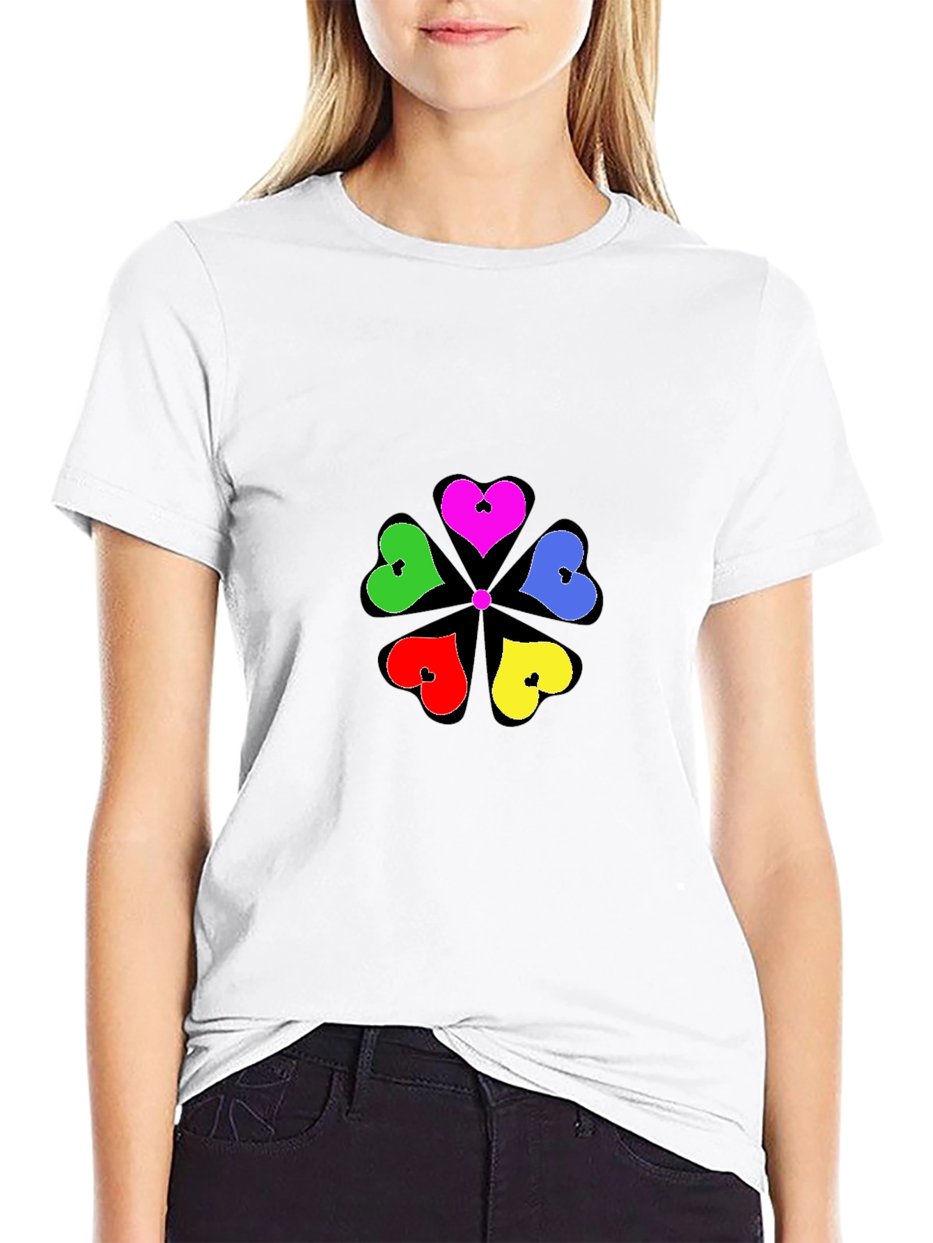Heart Flower T-Shirt - Stylish Graphic Tee