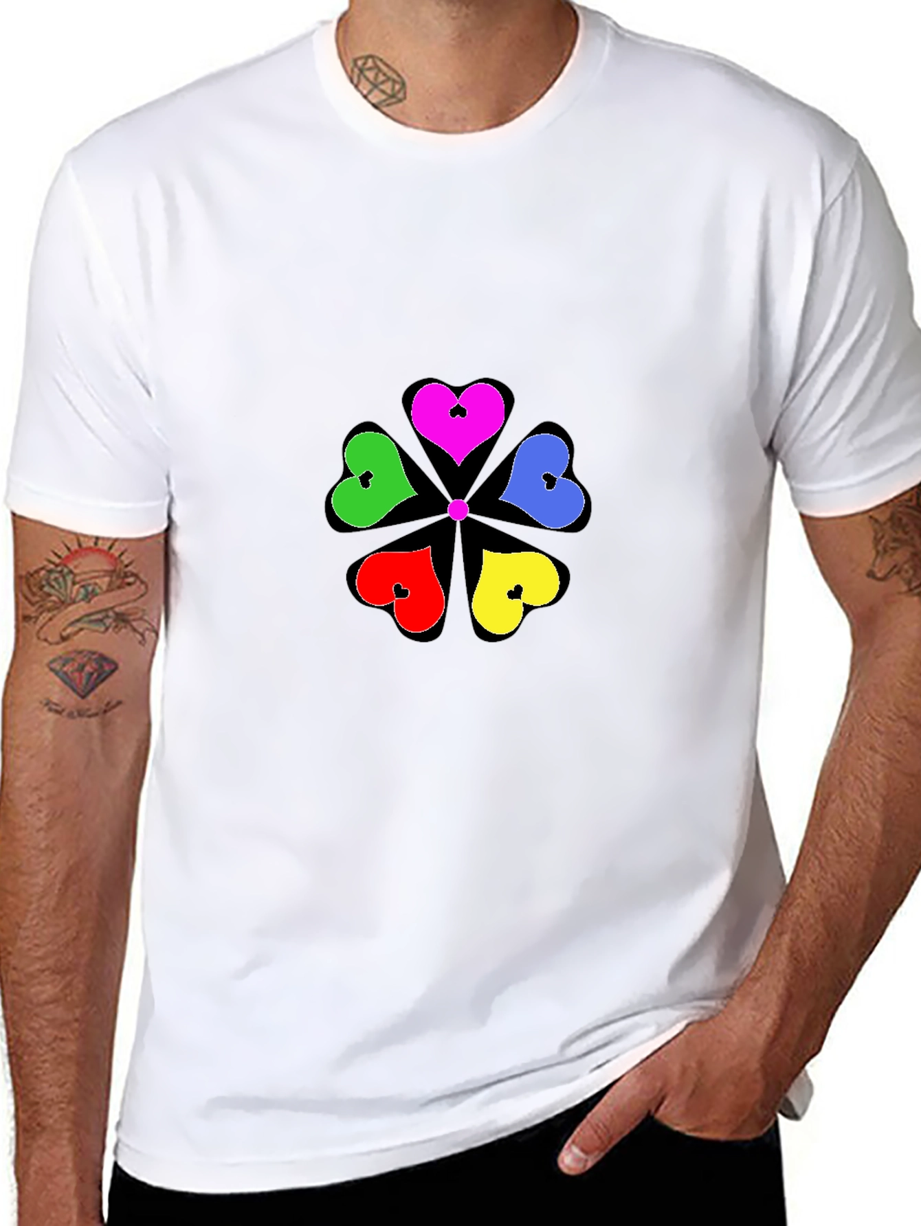 Heart Flower T-Shirt - Stylish Graphic Tee