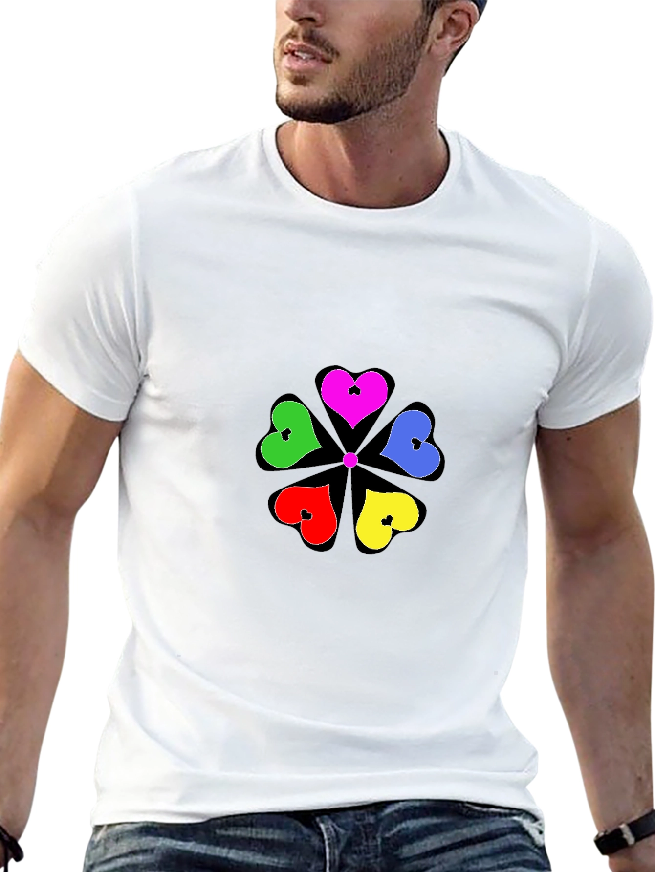 Heart Flower T-Shirt - Stylish Graphic Tee