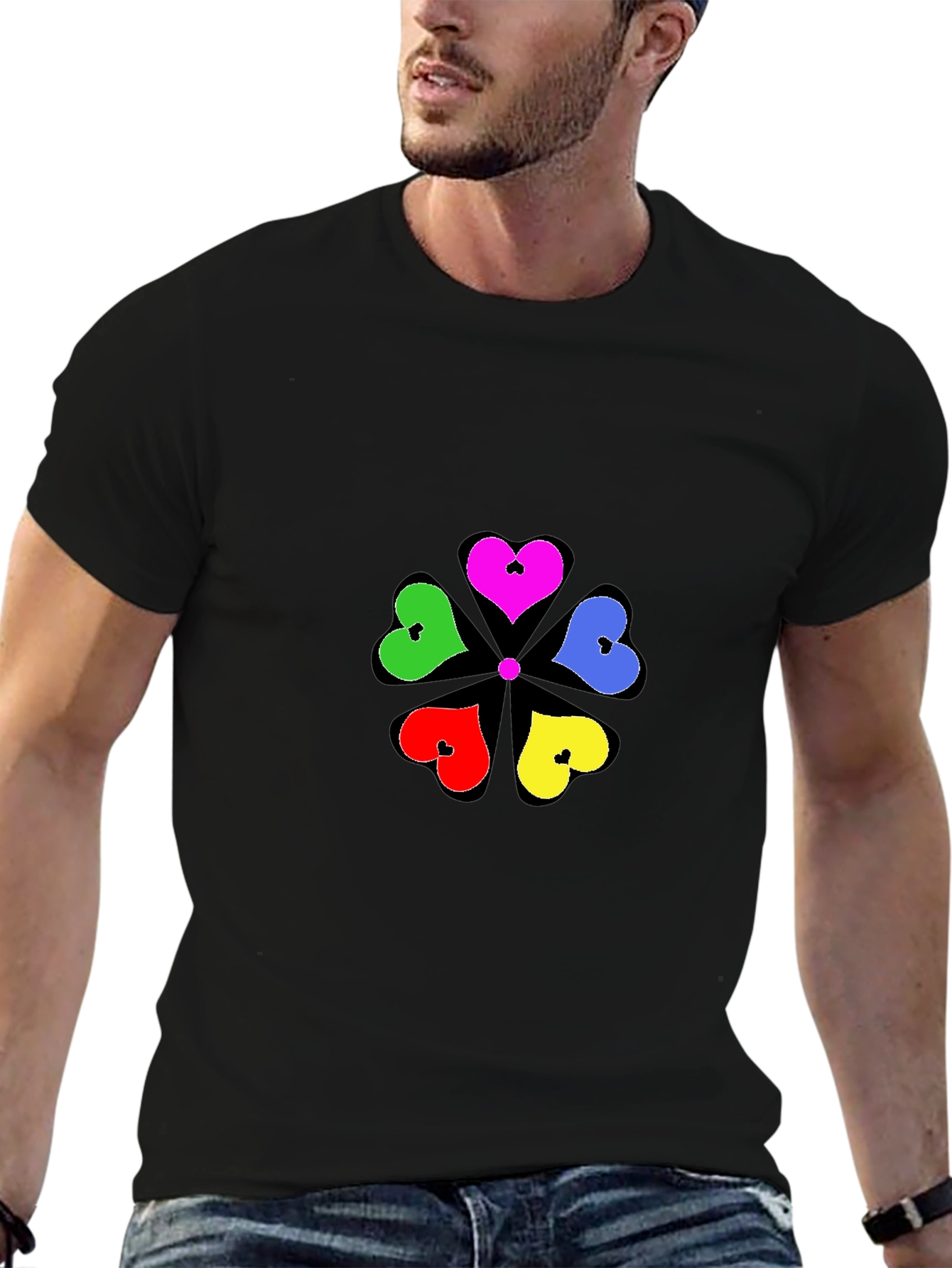 Heart Flower T-Shirt - Stylish Graphic Tee
