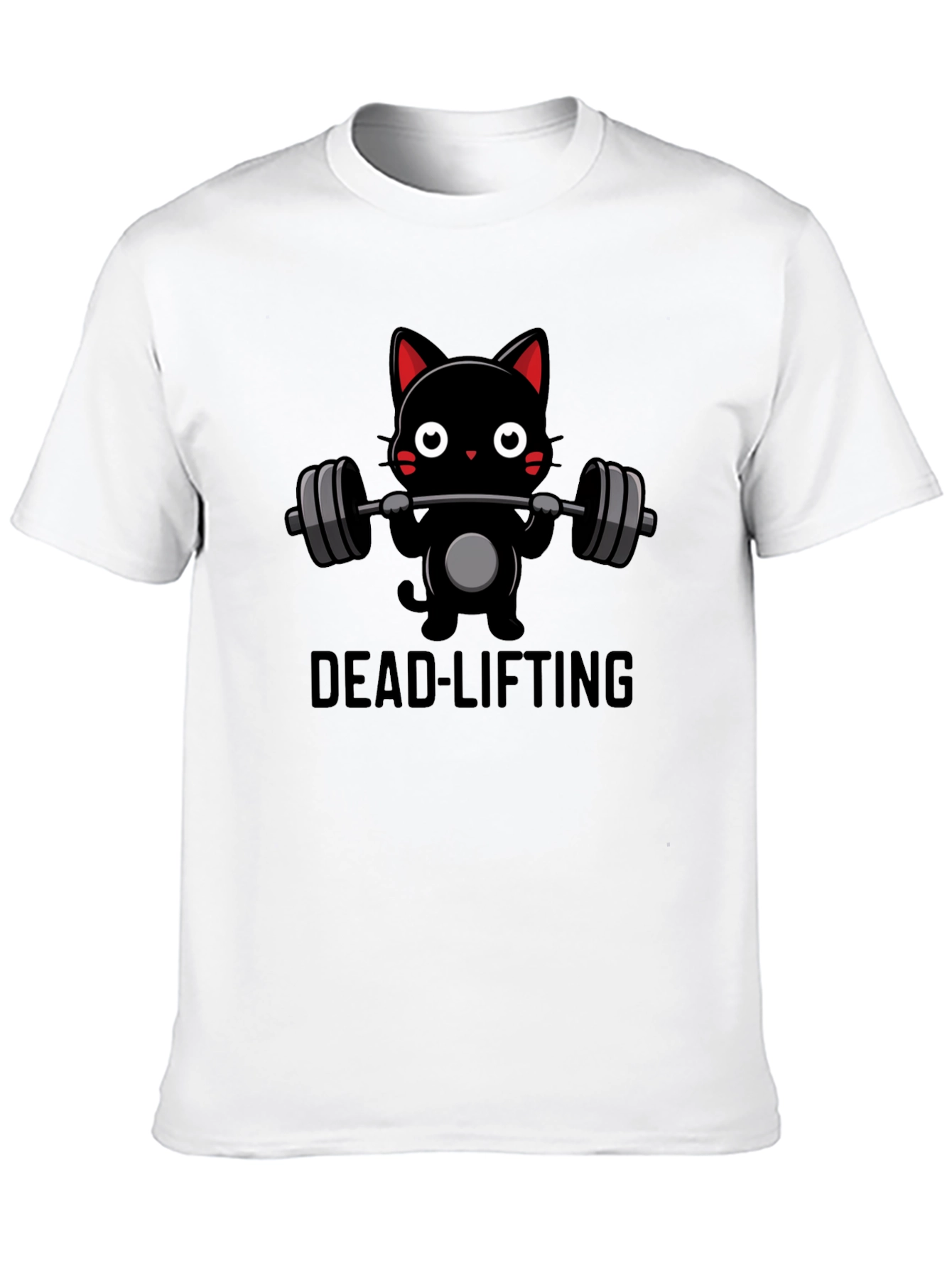 Dead-lifting Cat Graphic Tee